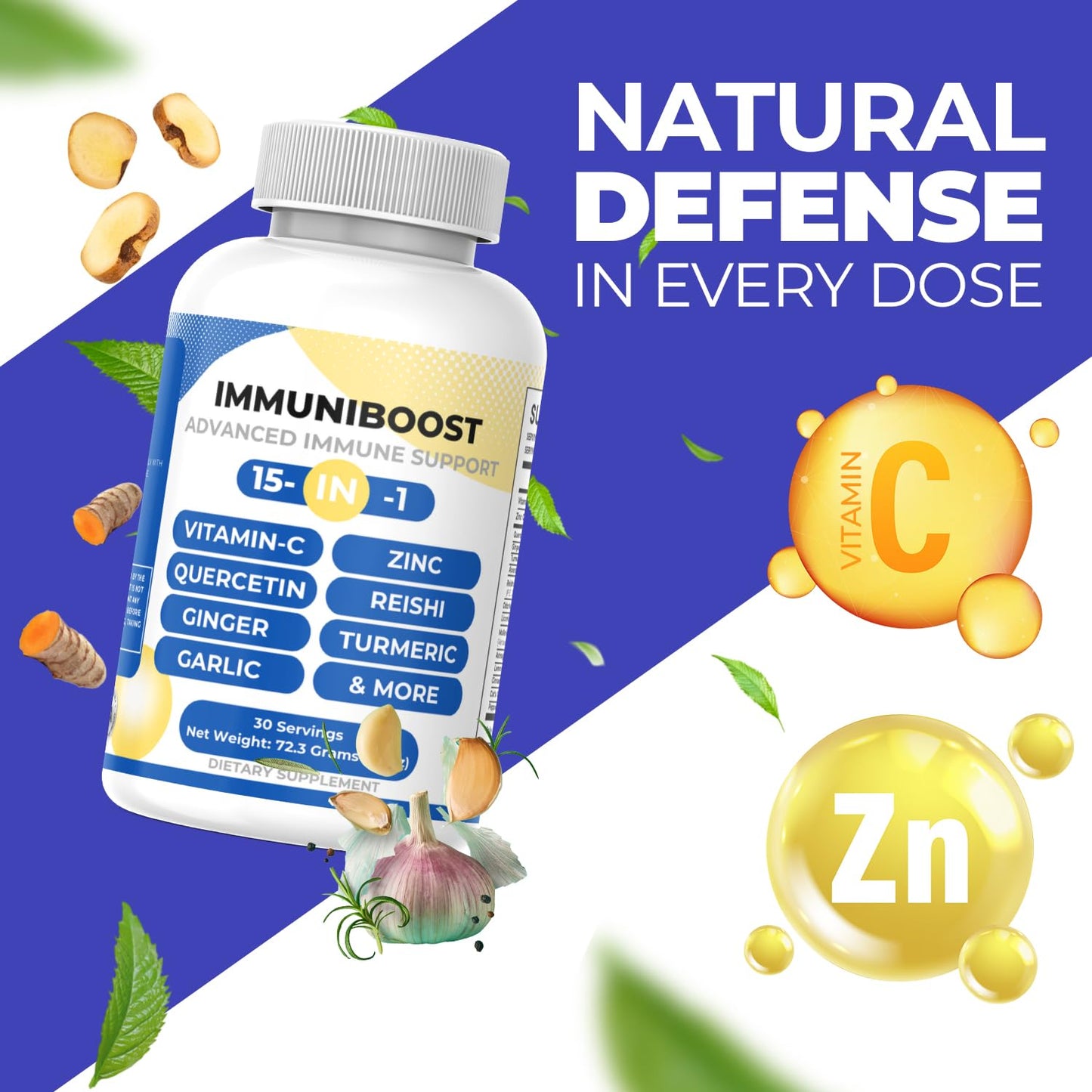 ImmuniBoost 15 in 1 Immune Support Capsules, 120 Count
