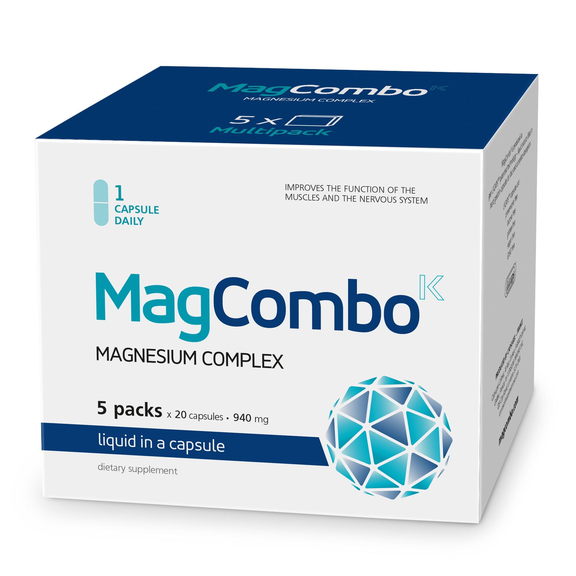 MAGCOMBOK MagCombo Concentrated Pure Magnesium Special Oil Formula for Maximum Absorption, 100 Capsules