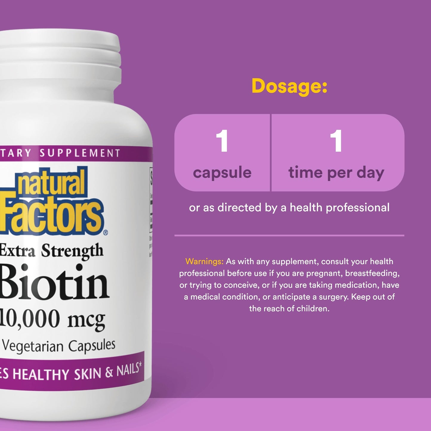 Natural Factors Biotin 10000 mcg Capsule, 60 Count