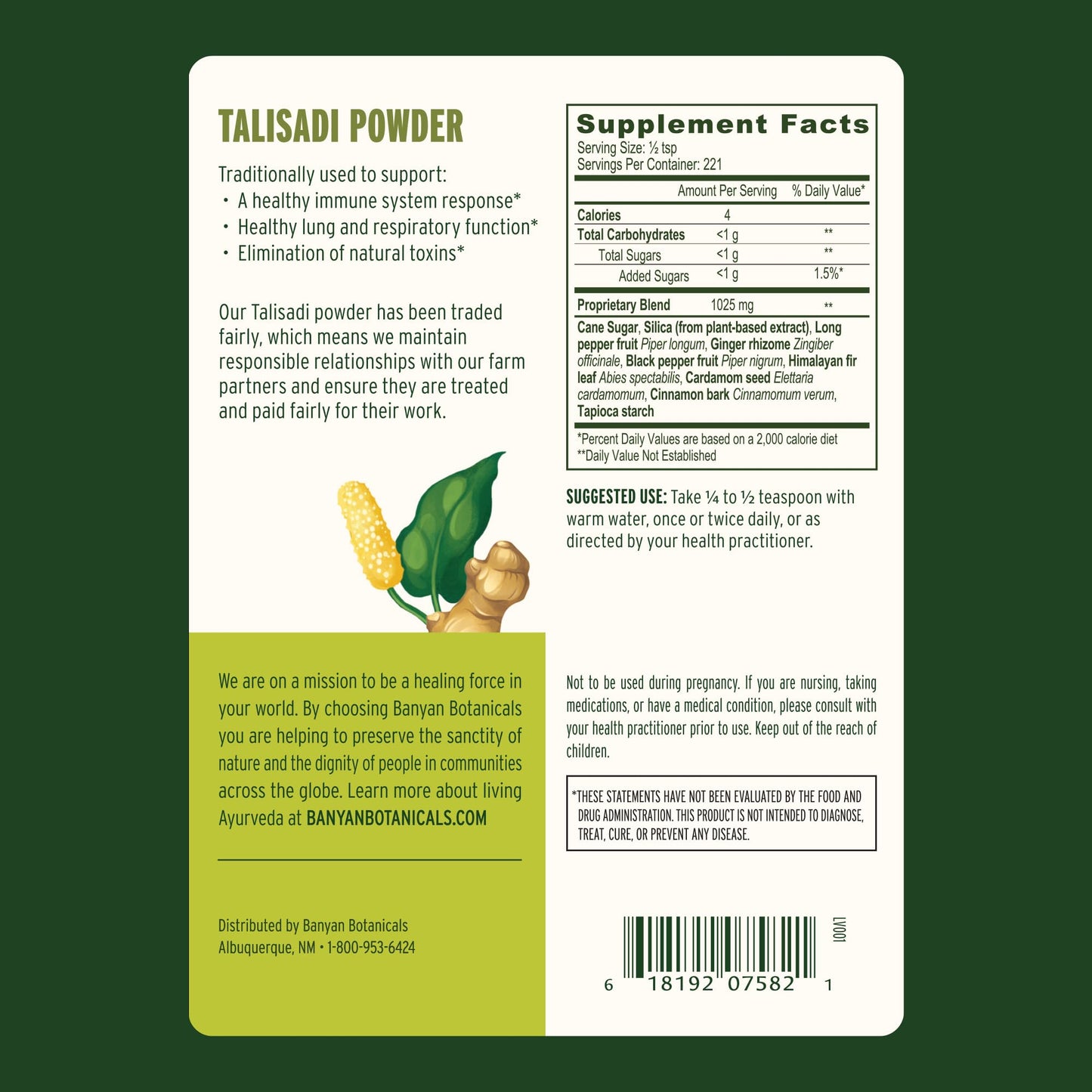 Banyan Botanicals Talisadi Powder 8 oz