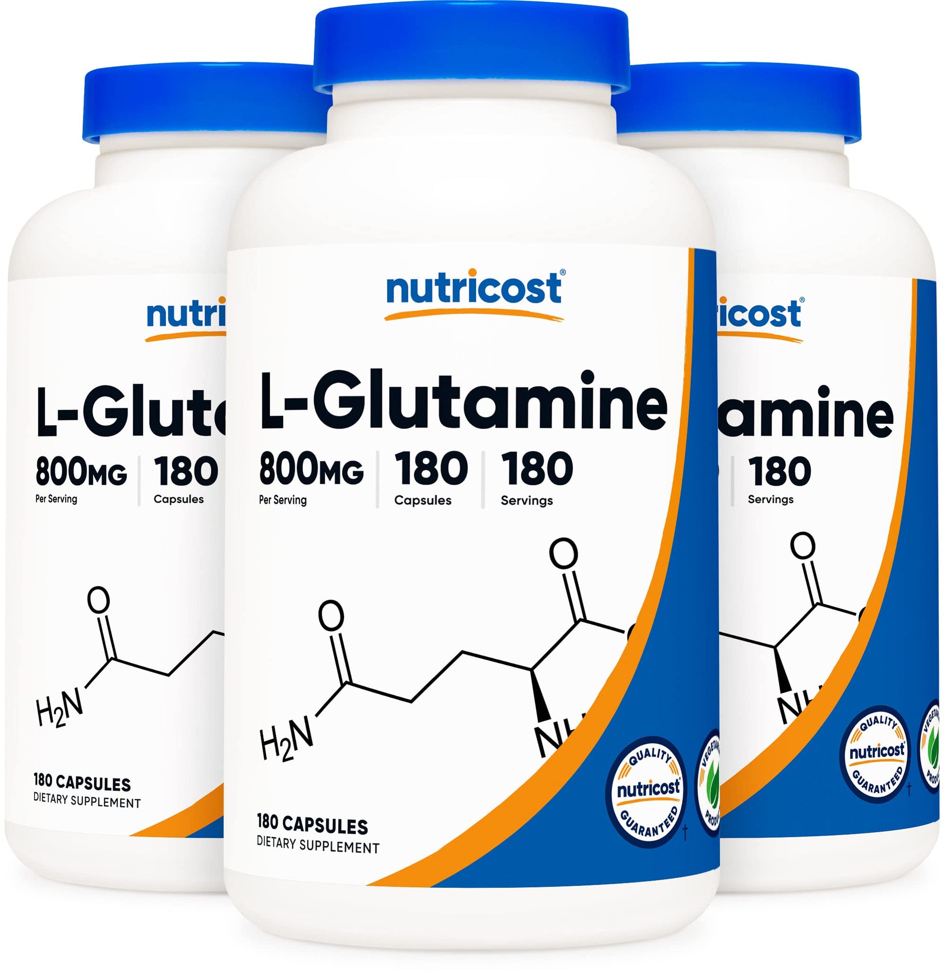 Nutricost L-Glutamine 800mg Capsules, 540 Capsules