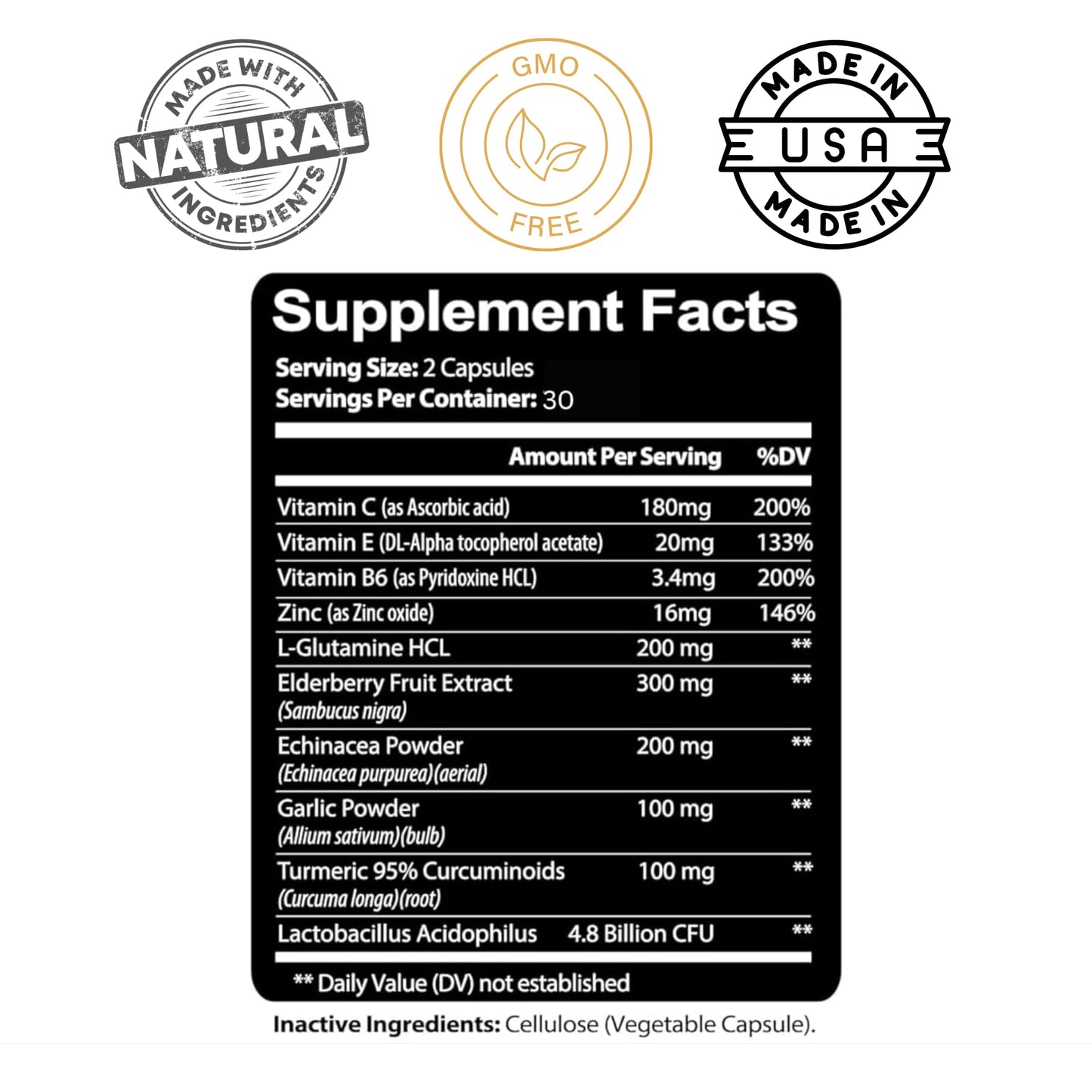 Kaya Naturals Elderberry Immune Support Capsules, 60 Count