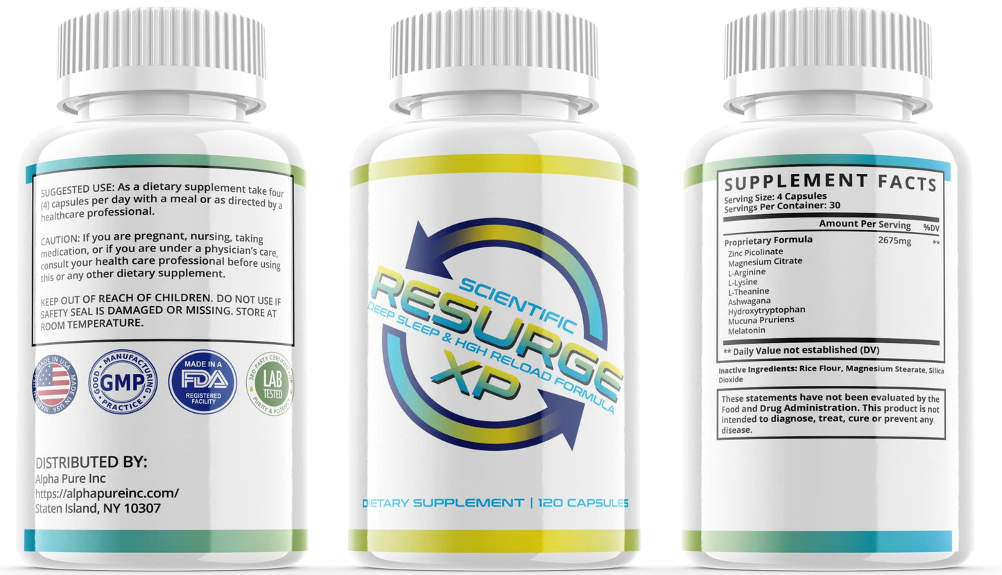 Alpha Pure Scientific Resurge Deep Sleep Support Supplement Capsule 120 Count