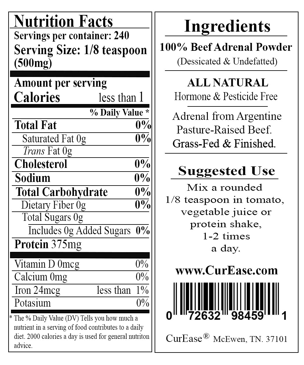 CurEase Argentine Beef Adrenal Powder 4.2 Ounce