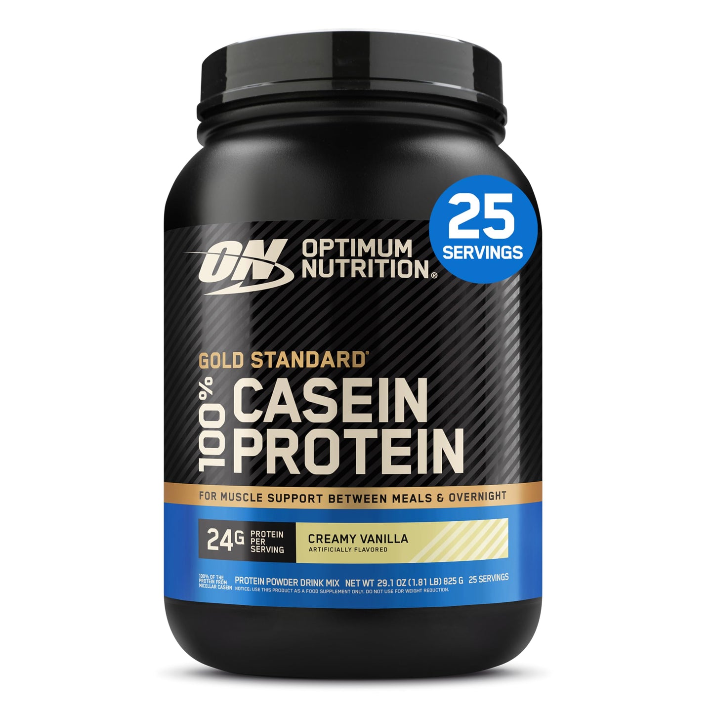 Optimum Nutrition Gold Standard 100% Micellar Casein Protein Powder, Creamy Vanilla, 2 Pound, 908
