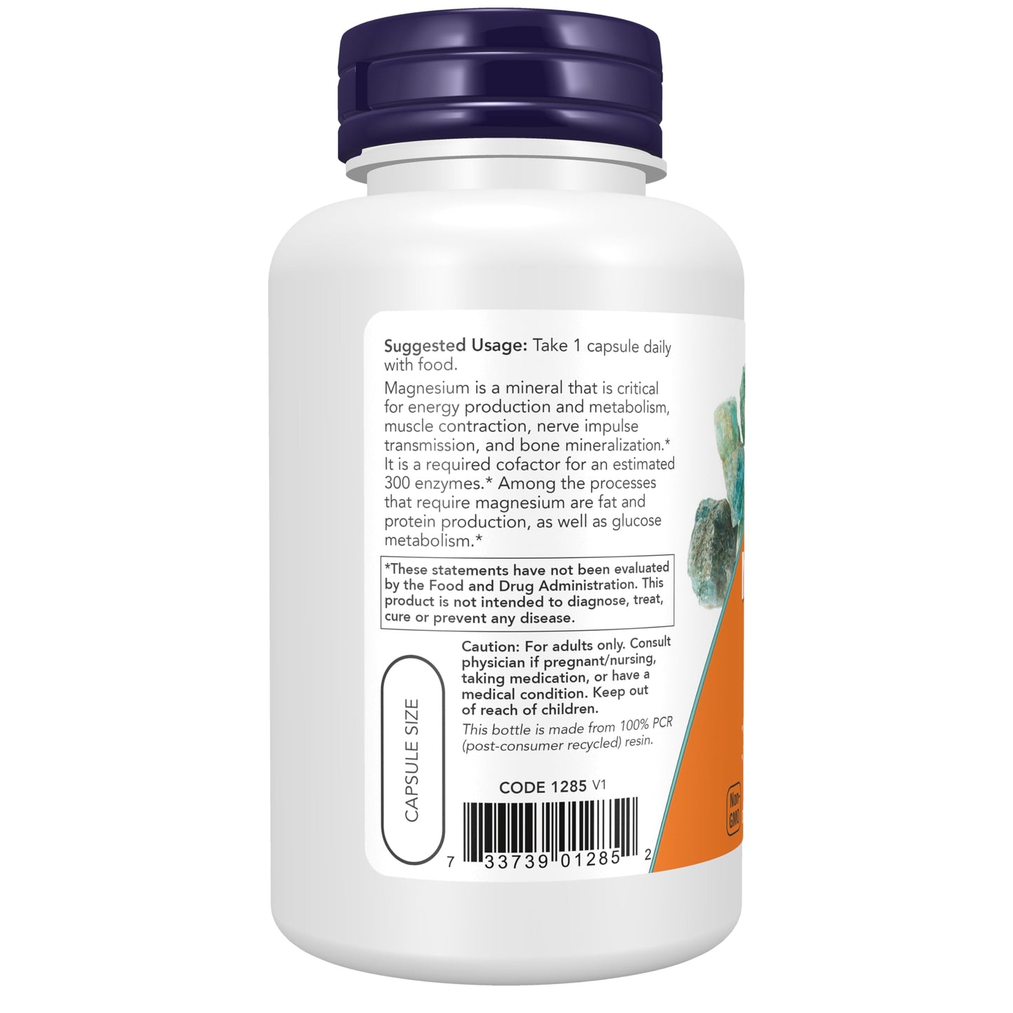 NOW Foods Magnesium 500 mg Nervous System Support, 120 Capsules