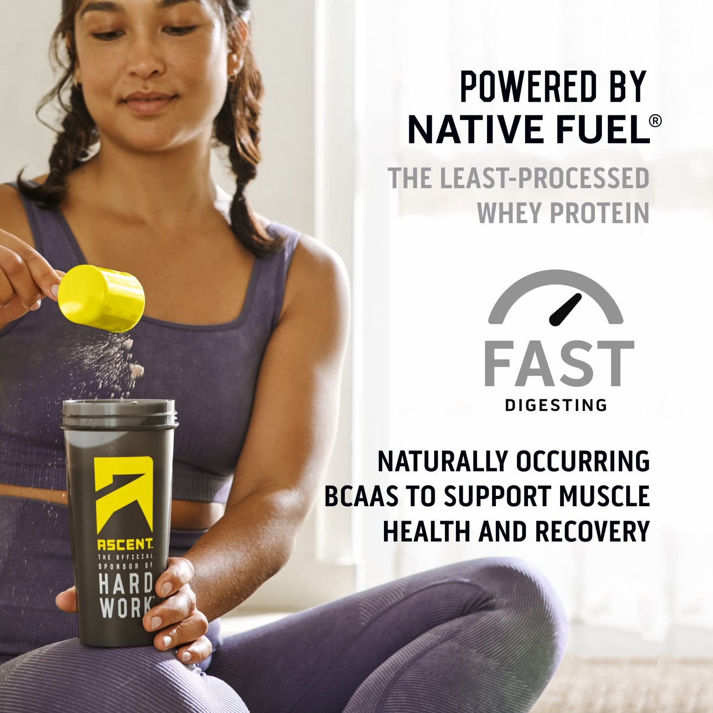 Ascent 100% Whey Protein Powder Vanilla Bean, 32 Servings