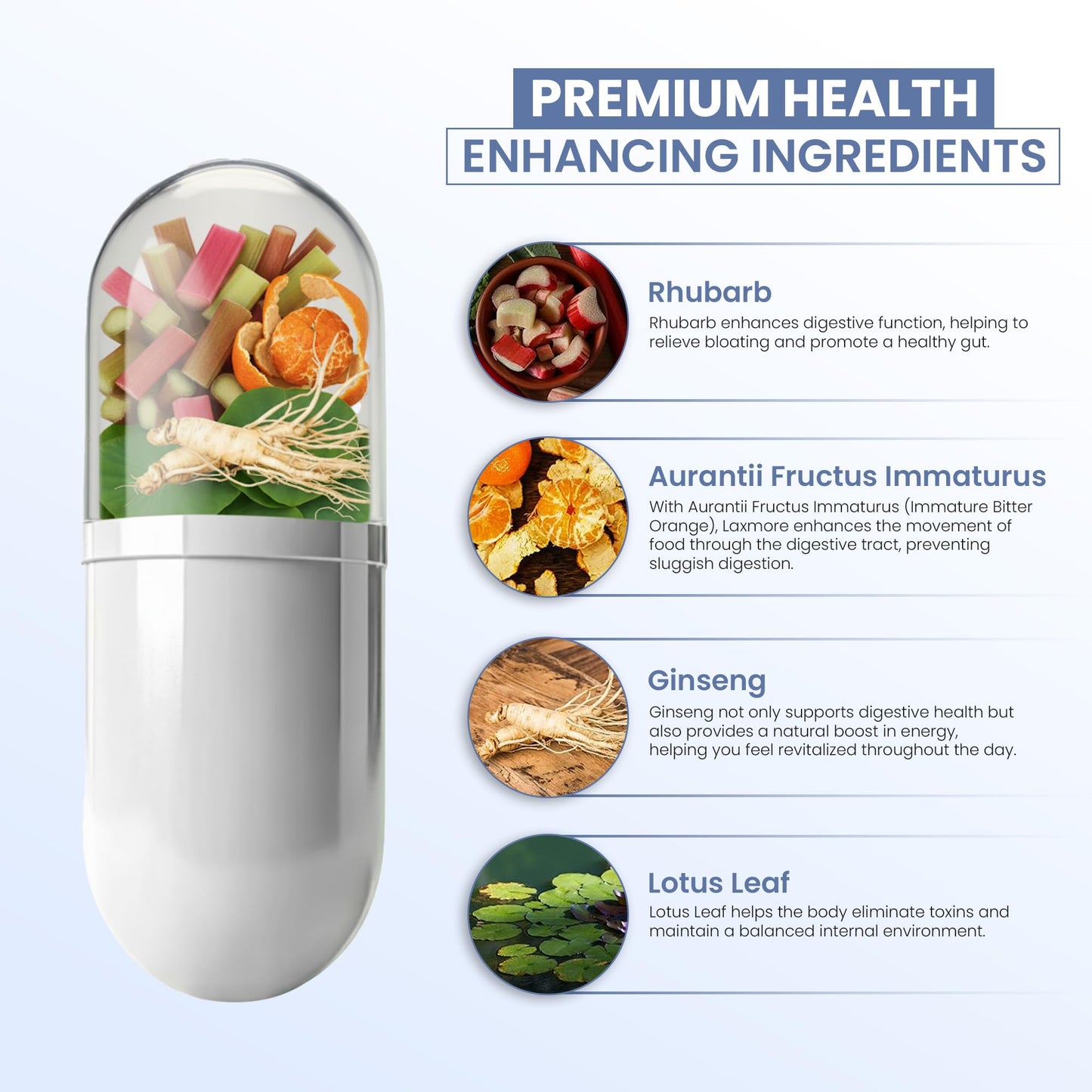 ZEN LIFE HERB LAXMORE I POOP MORE Max Strength 100% Natural Plant-Based Supplement, 30 Capsules