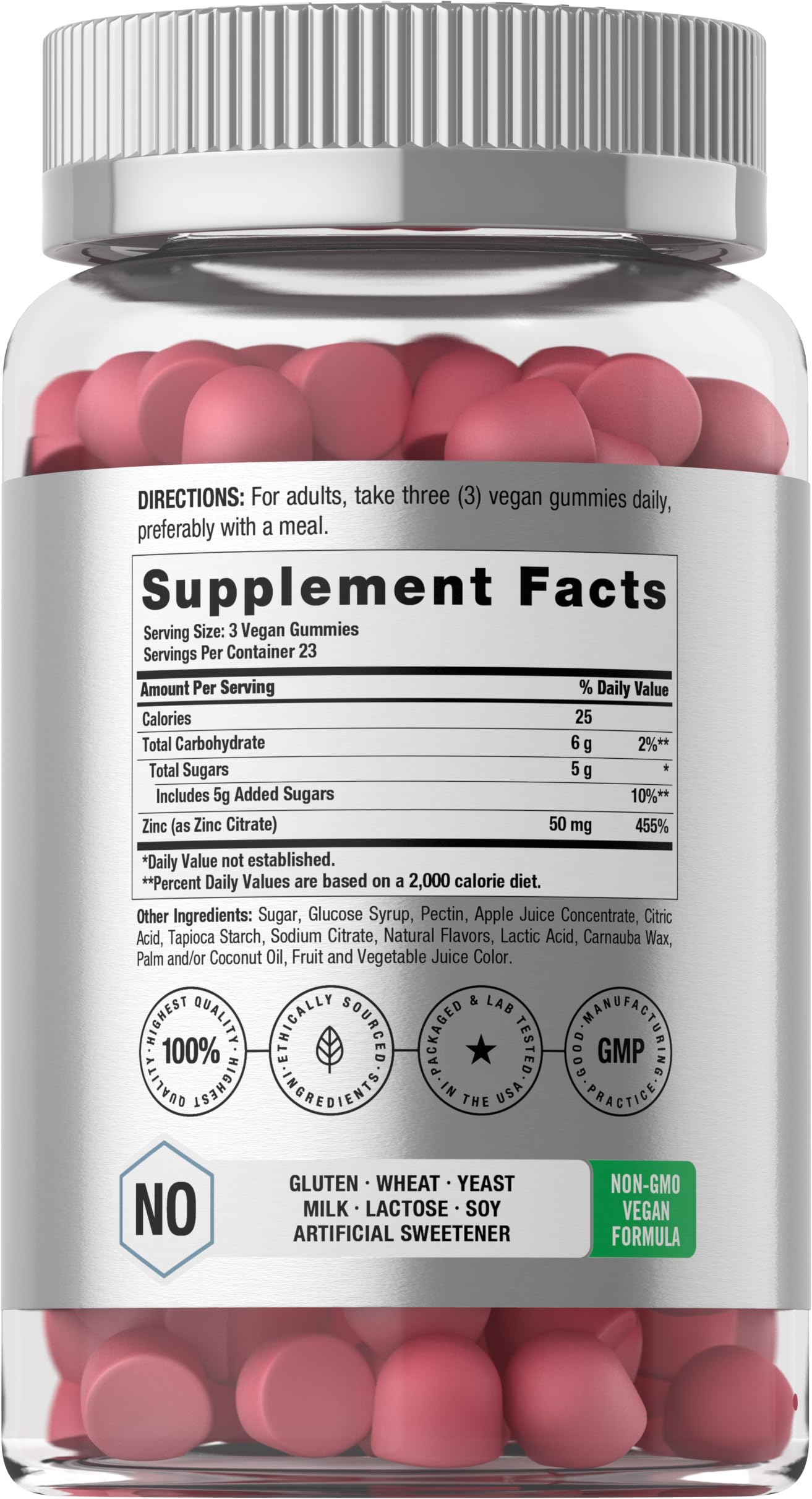 Horbäach Zinc Gummies 50 mg, 70 Count