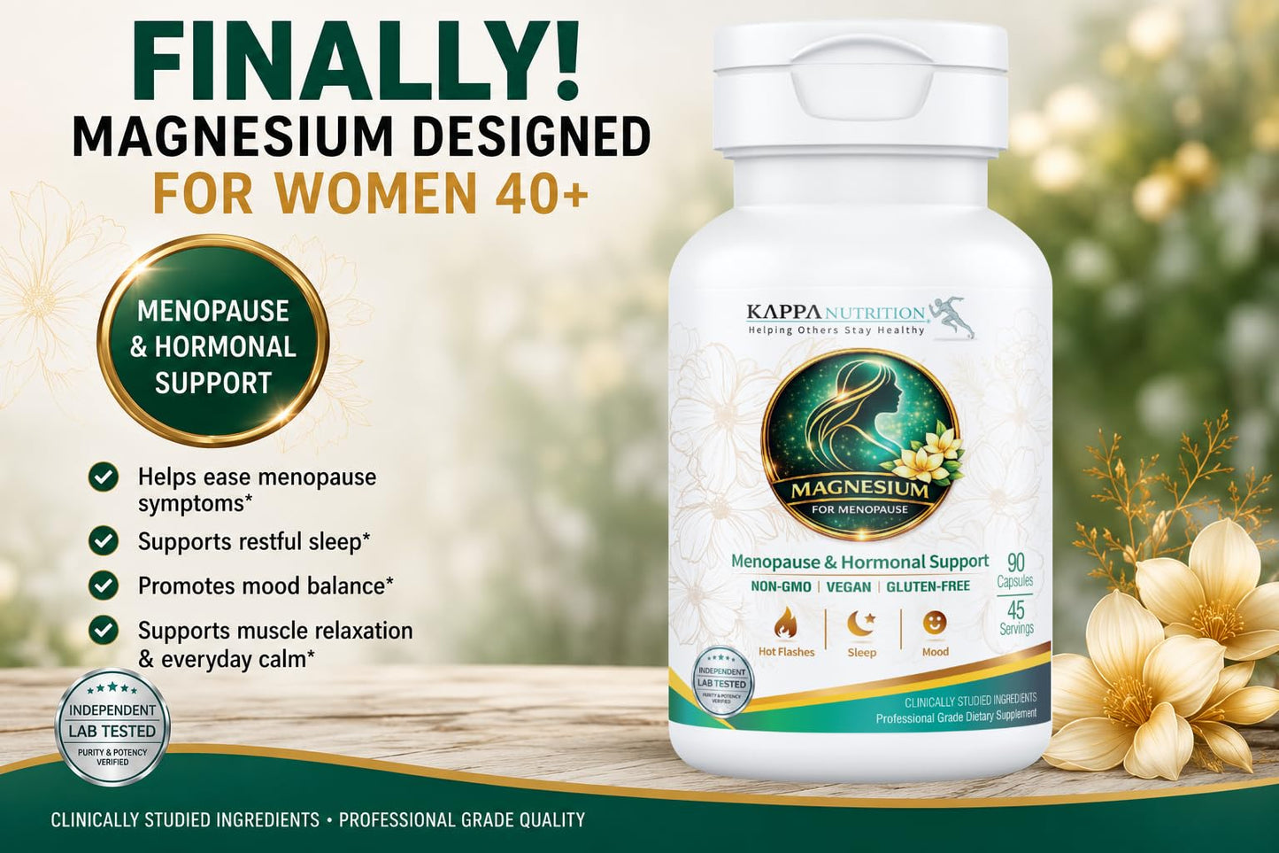 Kappa Nutrition Magnesium for Menopause 90 Capsules