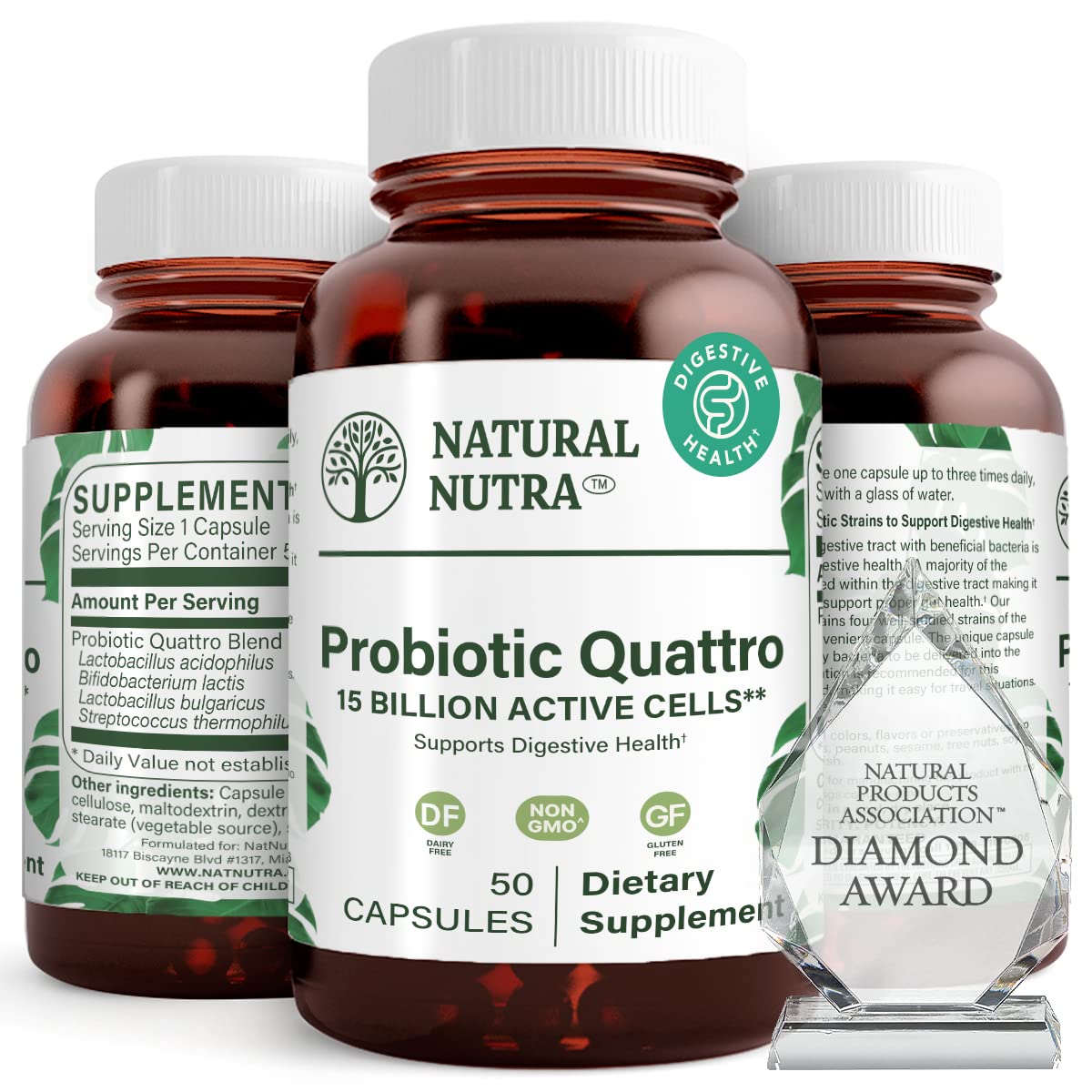 Natural Nutra Probiotic Quattro Capsule, 50 Vegetarian Capsules