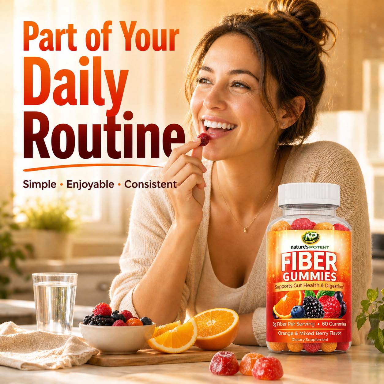 Nature's Potent Fiber Gummies 60 Gummies