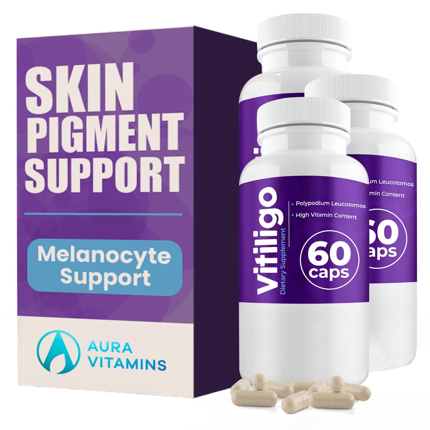 AURA VITAMINS Vitiligo Capsules 180 Count