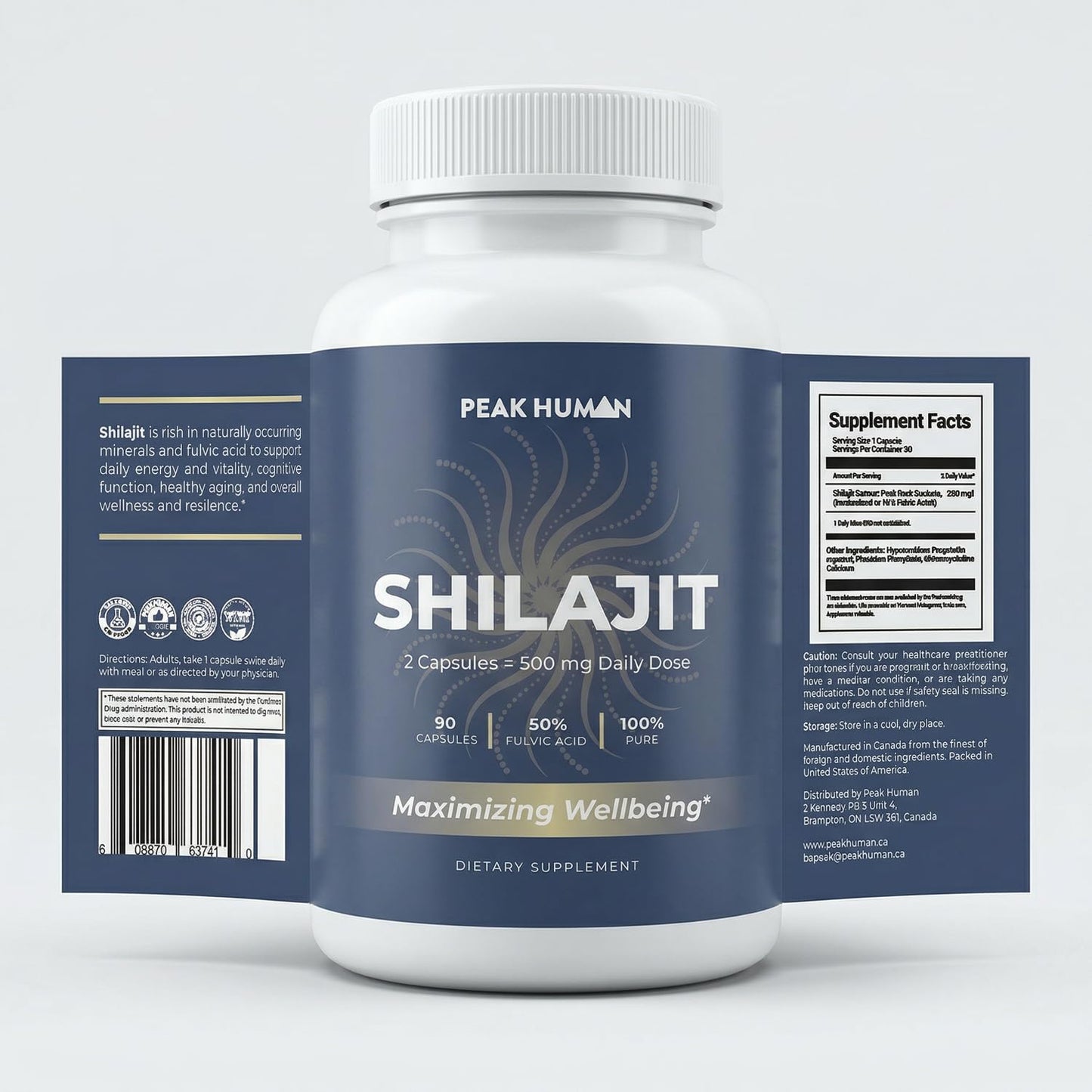 Peak Human Pure Shilajit Capsules, 60 Count