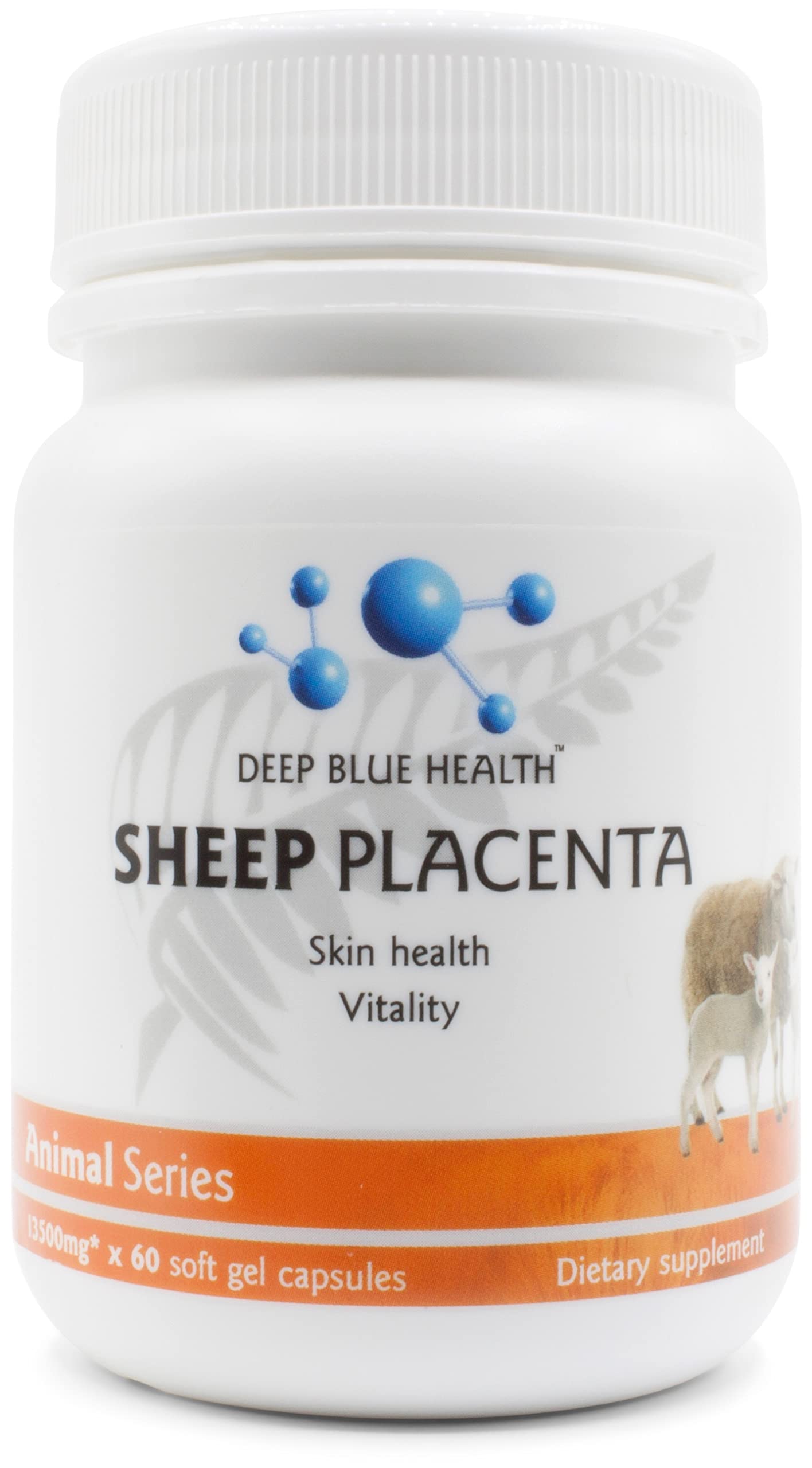 Deep Blue Health New Zealand Sheep Placenta with Grape Seed Extract and Vitamin E 13500mg x 60 Soft Gel Capsules