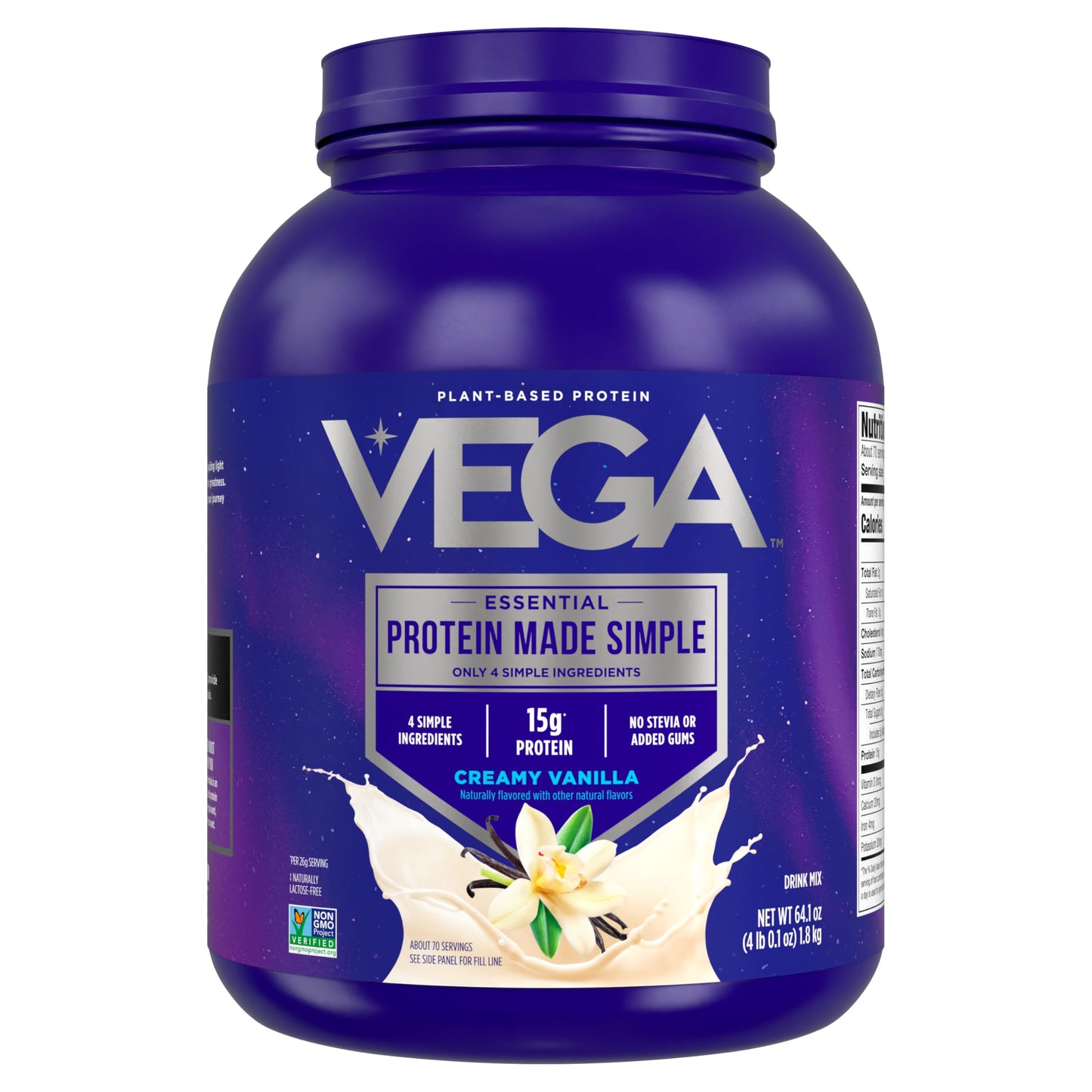 Vega Protein Made Simple Vanilla Protein Powder, 64.1 oz (4.01 lb)