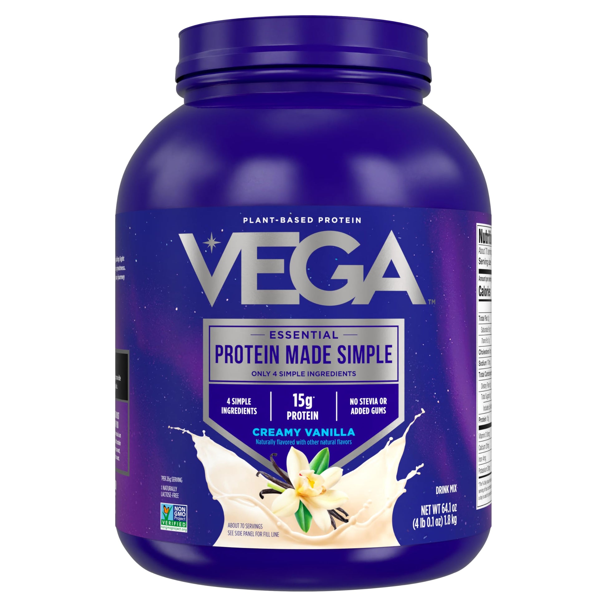 Vega Protein Made Simple Vanilla Protein Powder, 64.1 oz (4.01 lb)