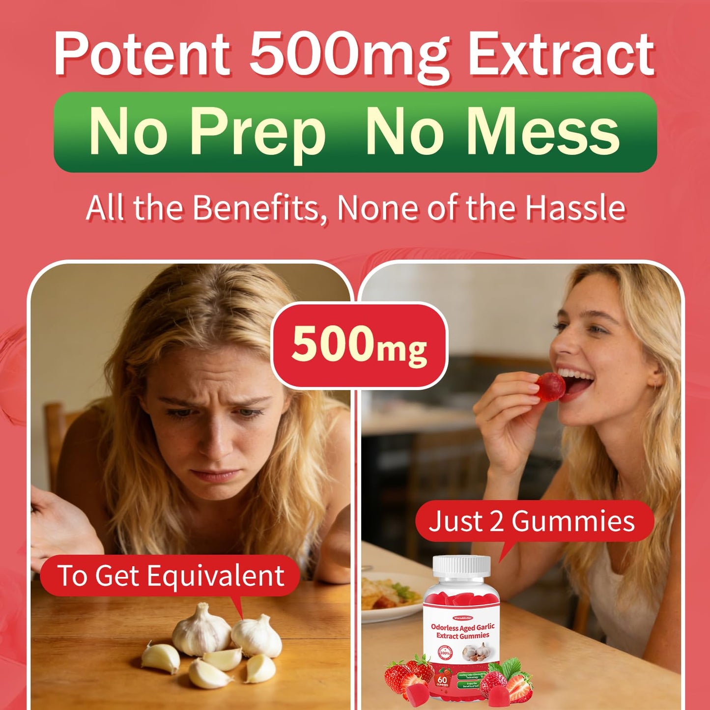 Warmbioder Odorless Aged Garlic Extract Gummies, 60 Count