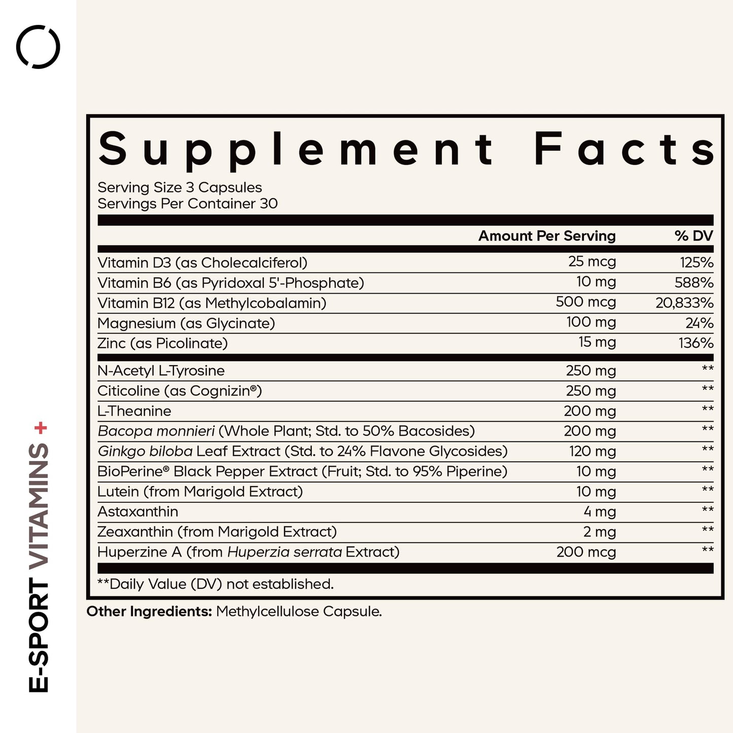 Codeage E-Sport Vitamins+ Citicoline Cognizin, Bacopa Monnieri Supplement, Multivitamins, Astaxanthin, L-Theanine, Ginkgo Biloba, Acetyl-L-Tyrosine, Huperzine A, Lutein, Esport Gaming - 90 Capsules