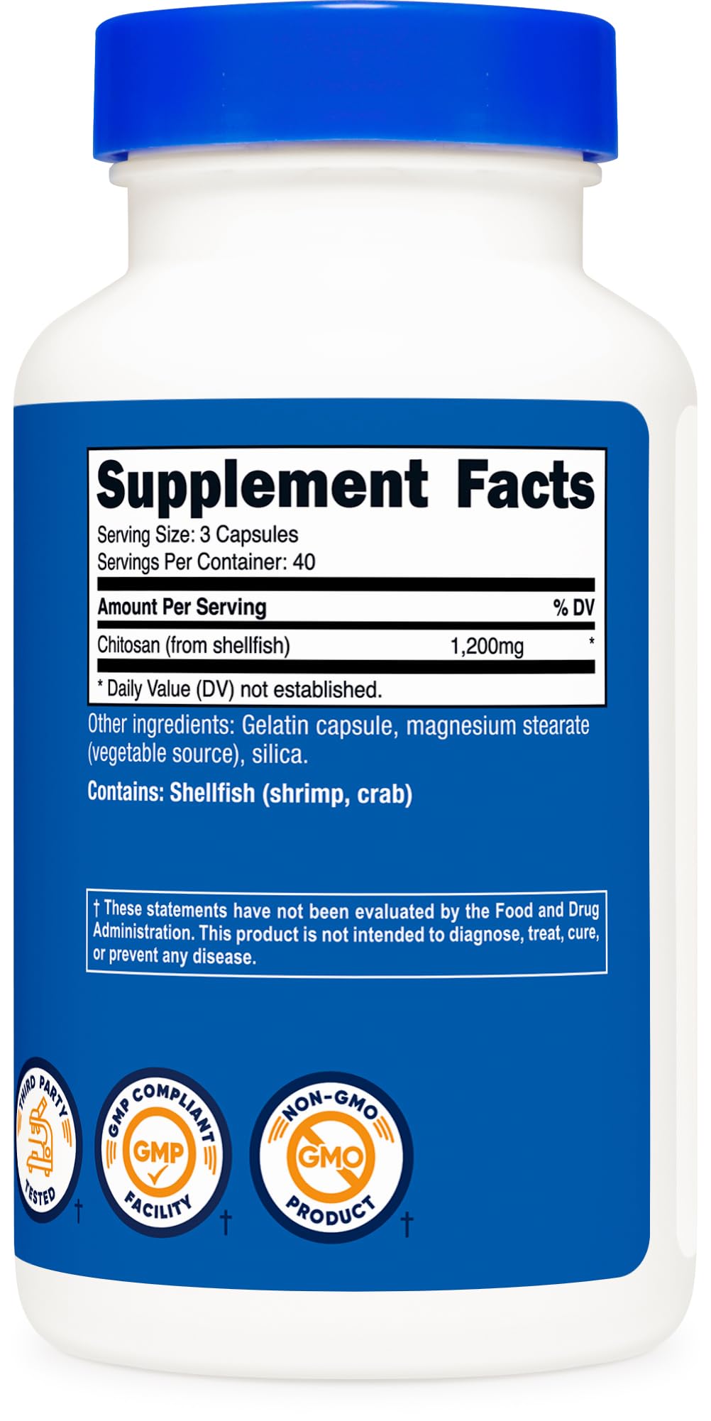 Nutricost Chitosan Supplement (1,200mg) Capsules, 120 Count