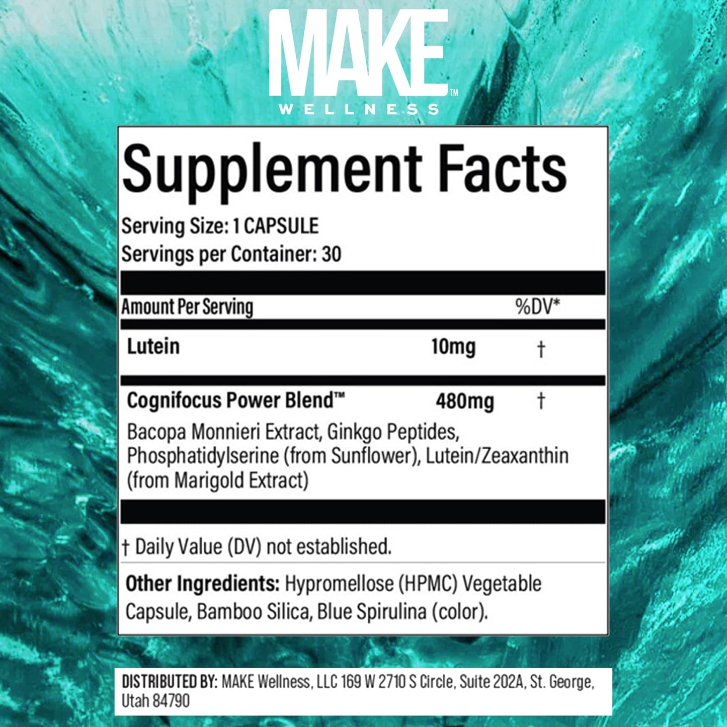 Make Wellness Focused Brain Support Formula 30 Capsules