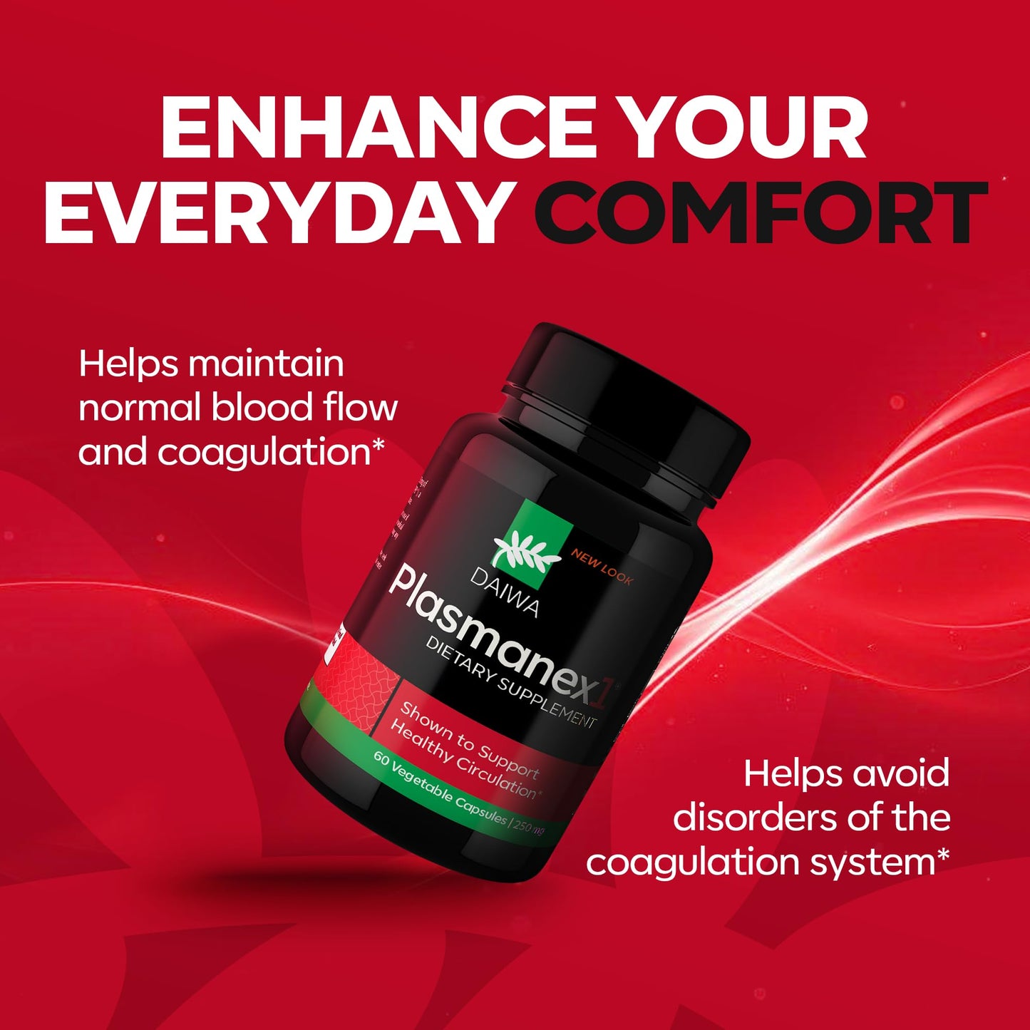 Daiwa Health Development Plasmanex1 - Circulation Supplement with Fermented Natto Enzyme (BFPB) for Blood Flow and Vascular Wellness, 60 Capsules