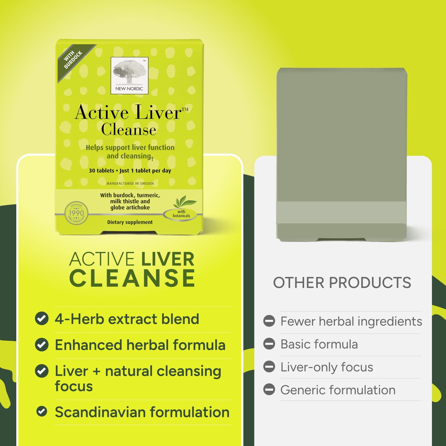 NEW NORDIC Active Liver Cleanse Herbal Supplement 30 Tablets