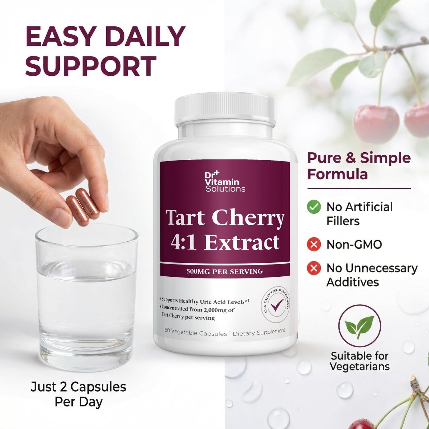DR VITAMIN SOLUTIONS Tart Cherry Extract 60 Capsules