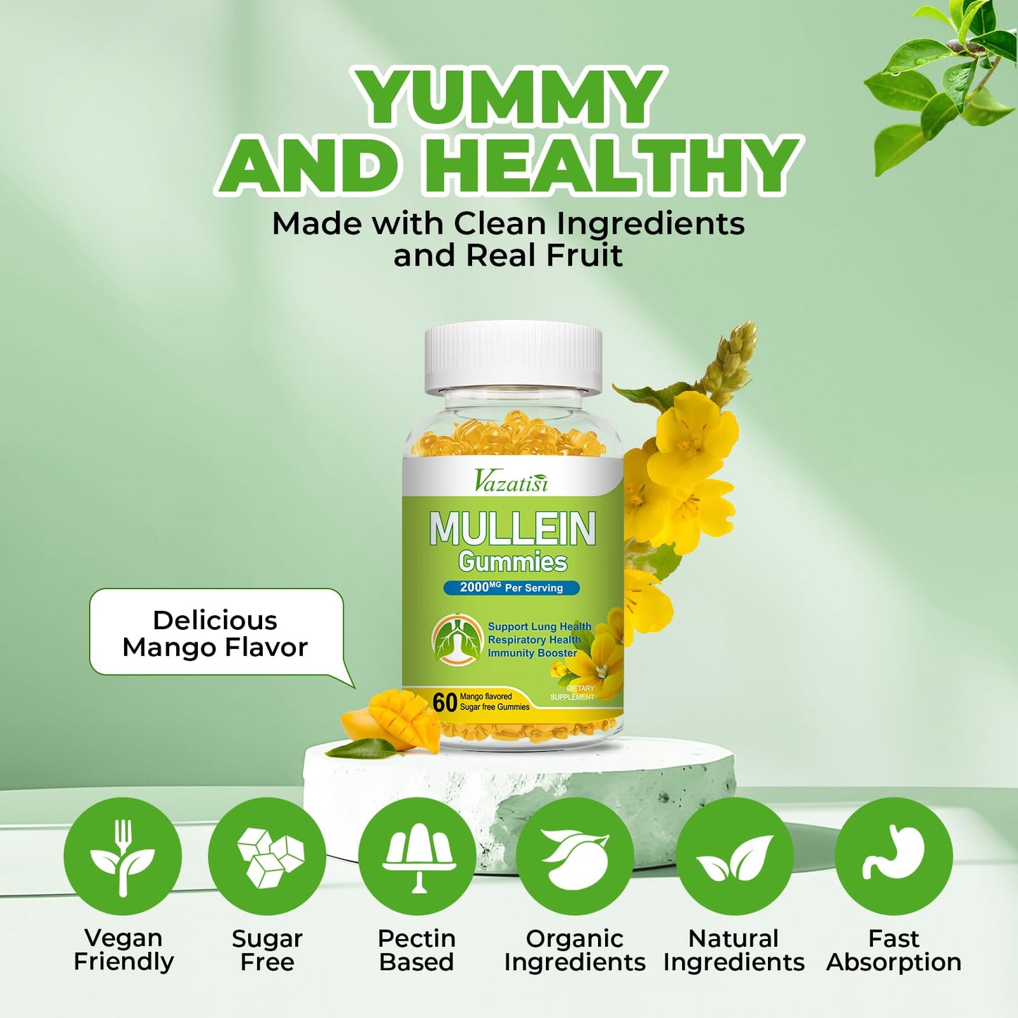 Vazatisi Mullein Gummies Gummy, 60 Count
