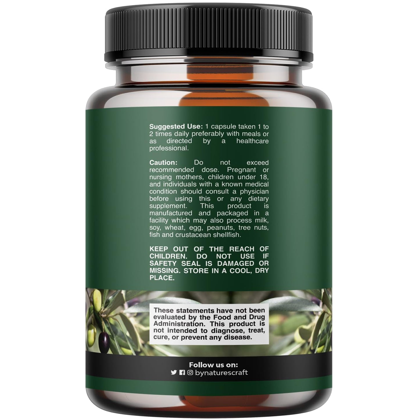 Natures Craft Potent Olive Leaf Extract Capsules, 60 Count