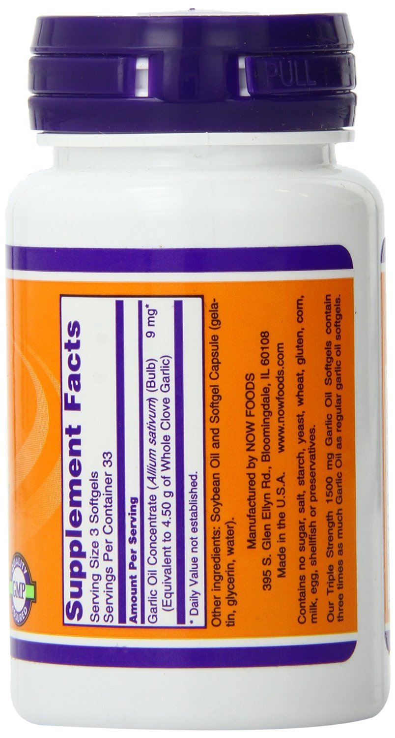 NOW Foods Garlic Oil 1500 mg Capsules 200
