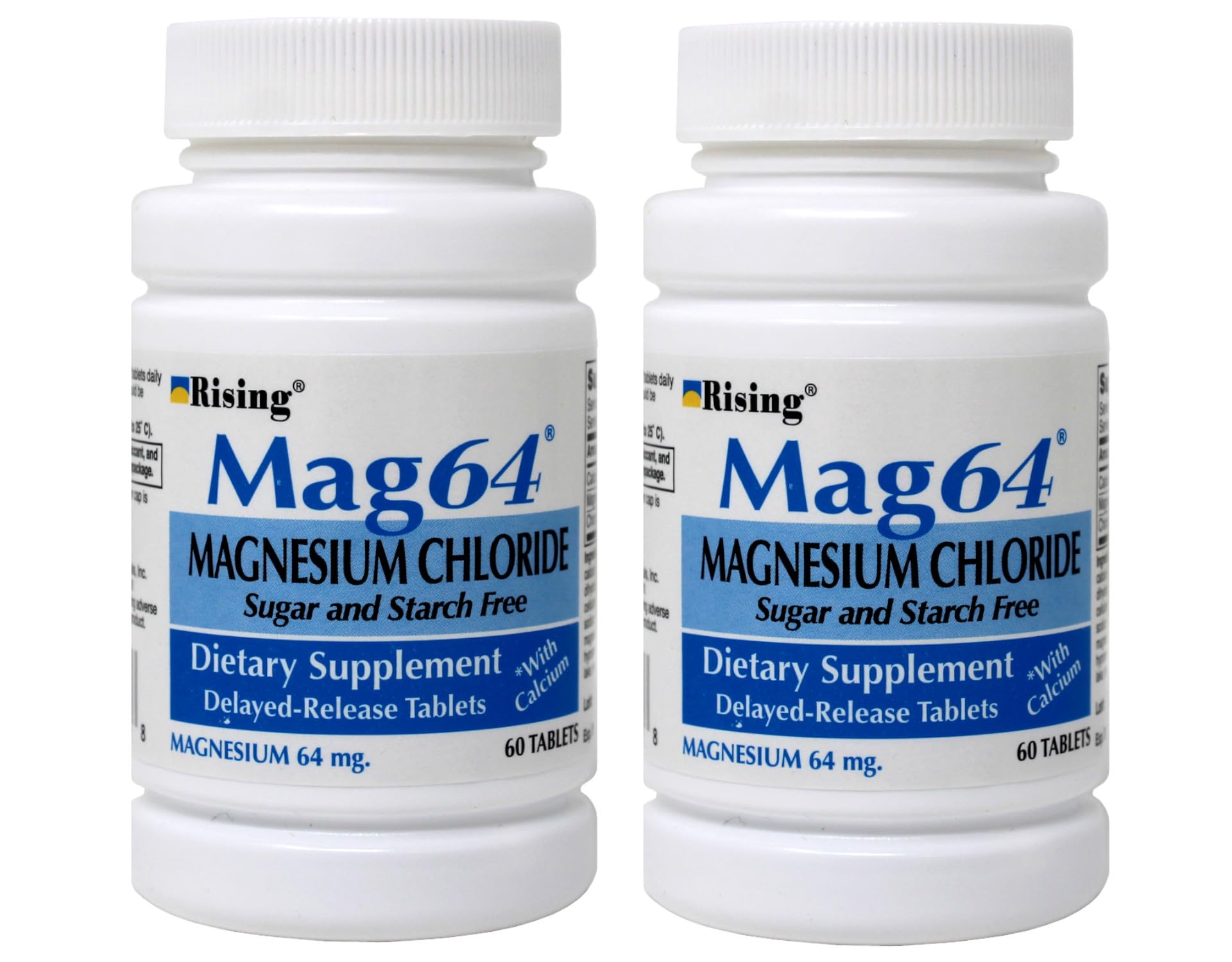 Rising Mag64 Magnesium Chloride Dietary Supplement Delayed-Release Tablets 64 mg, 120 Tablets
