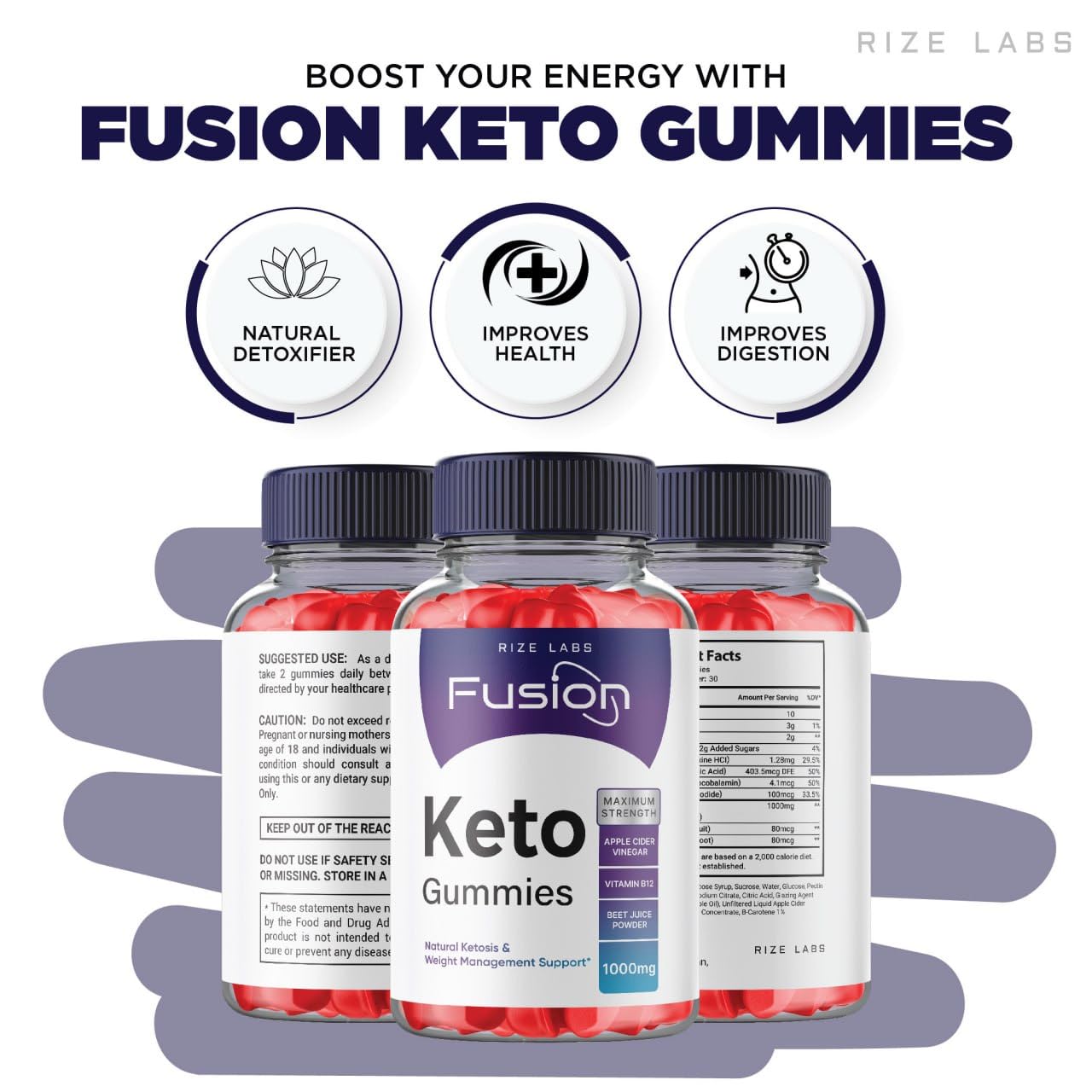 Rize Labs Keto Fusion ACV Gummies 60 Count