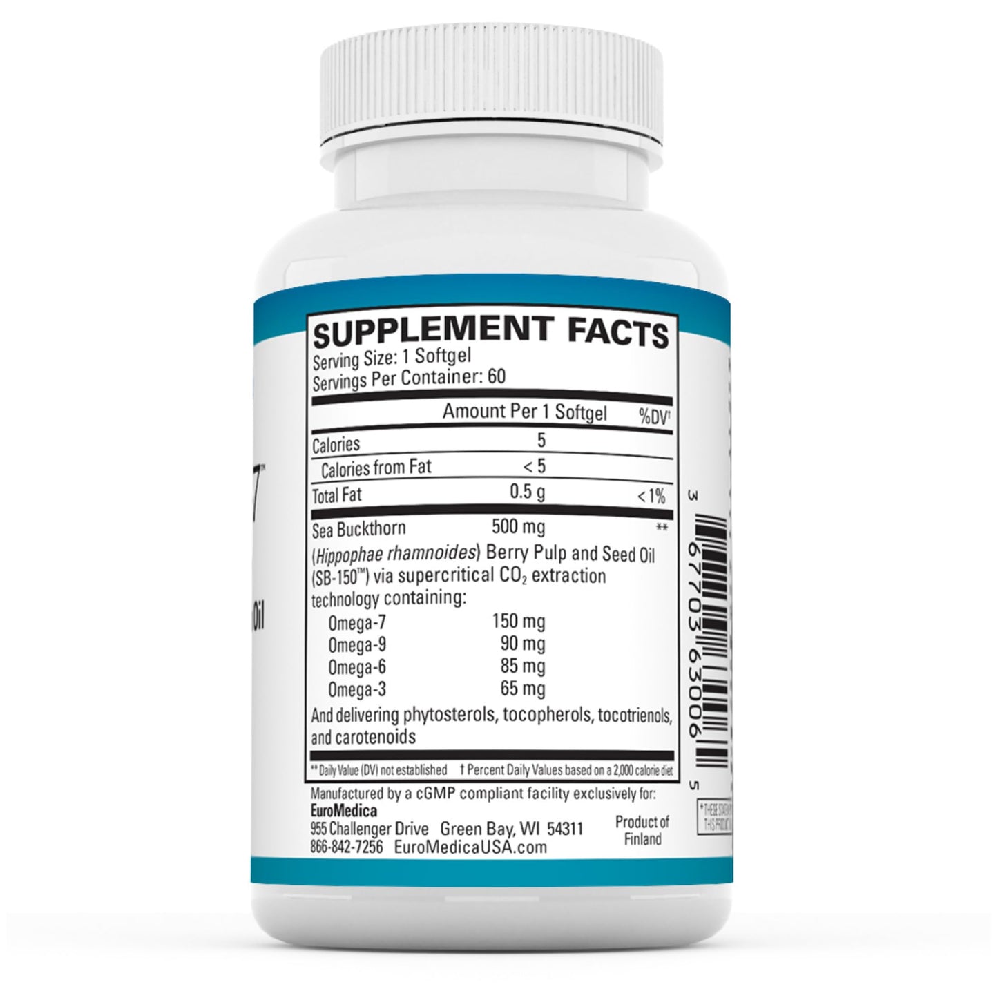EuroMedica ProHydra-7 Skin Health Support Softgels, 120 Count