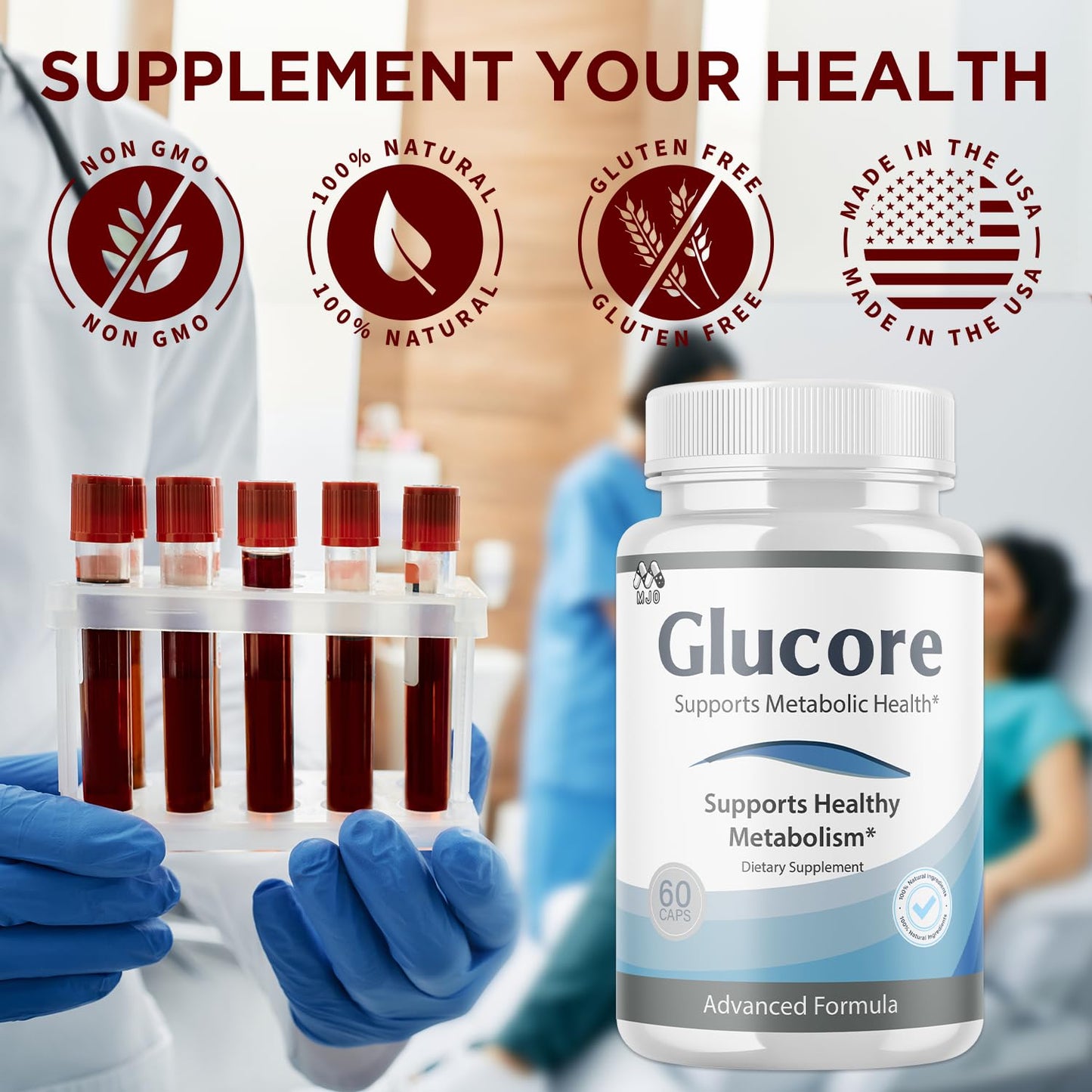 MJO GluCore Capsules Blood Health Support, 180 Capsules