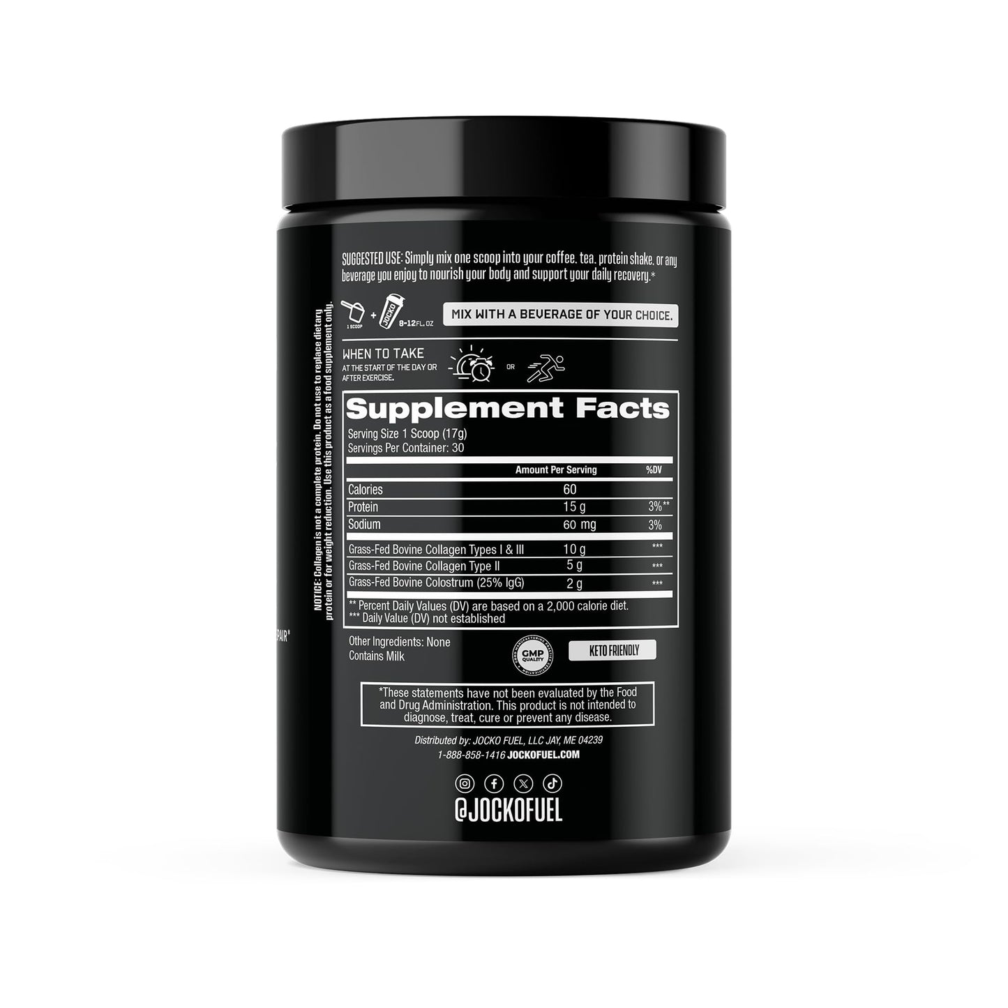 Jocko Fuel Collagen Powder with Colostrum 18