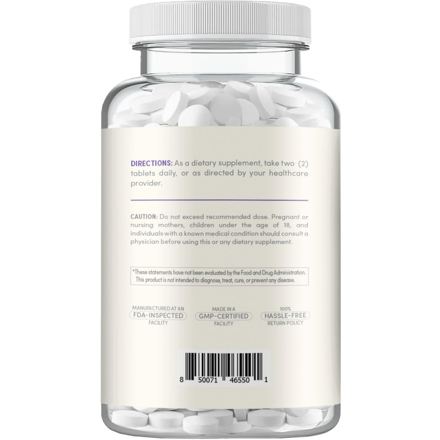 Clear Formulas Magnesium Glycinate 400mg Tablets, High Absorption, 180 Tablets