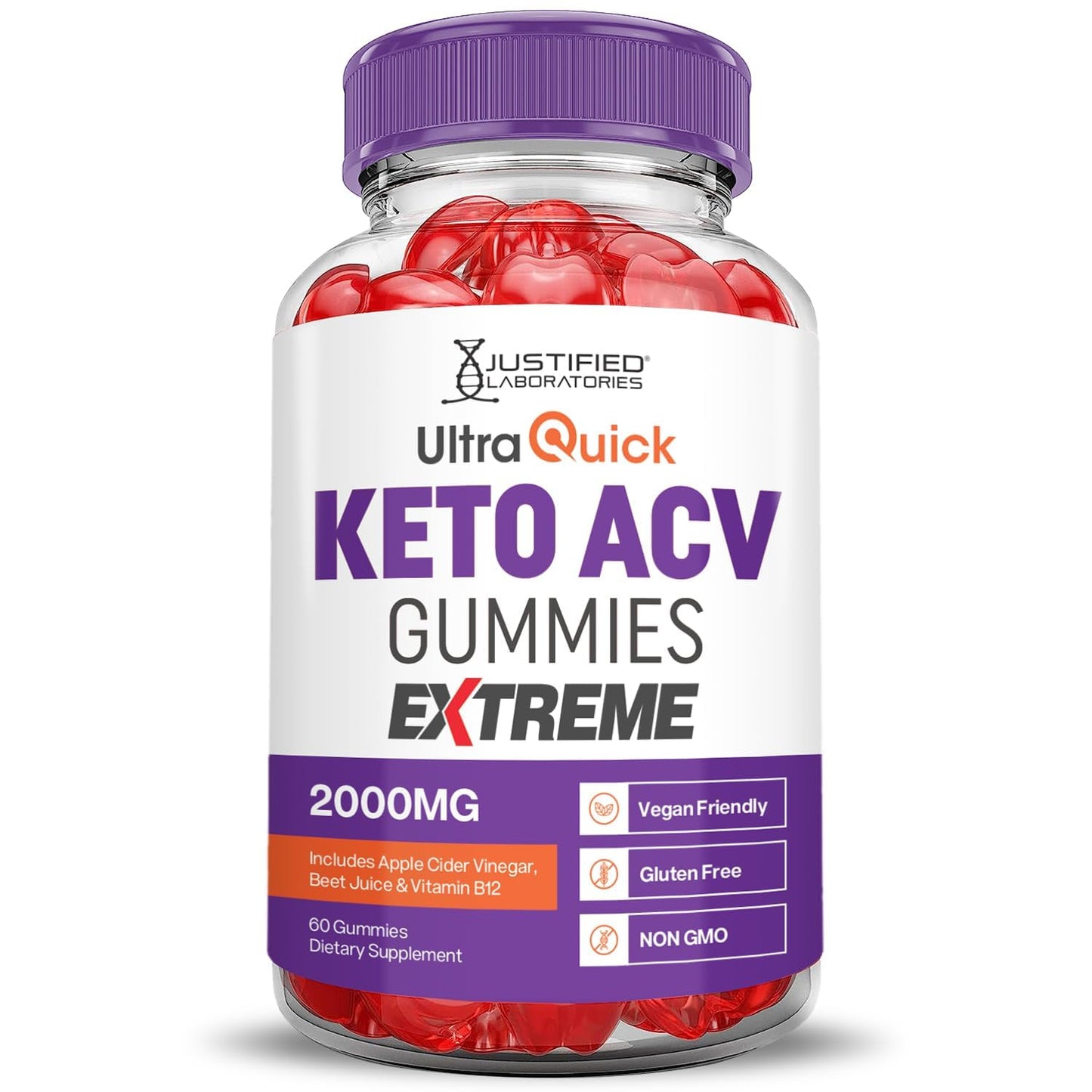 Justified Laboratories Ultra Quick Keto ACV Gummies Extreme 120 Gummies