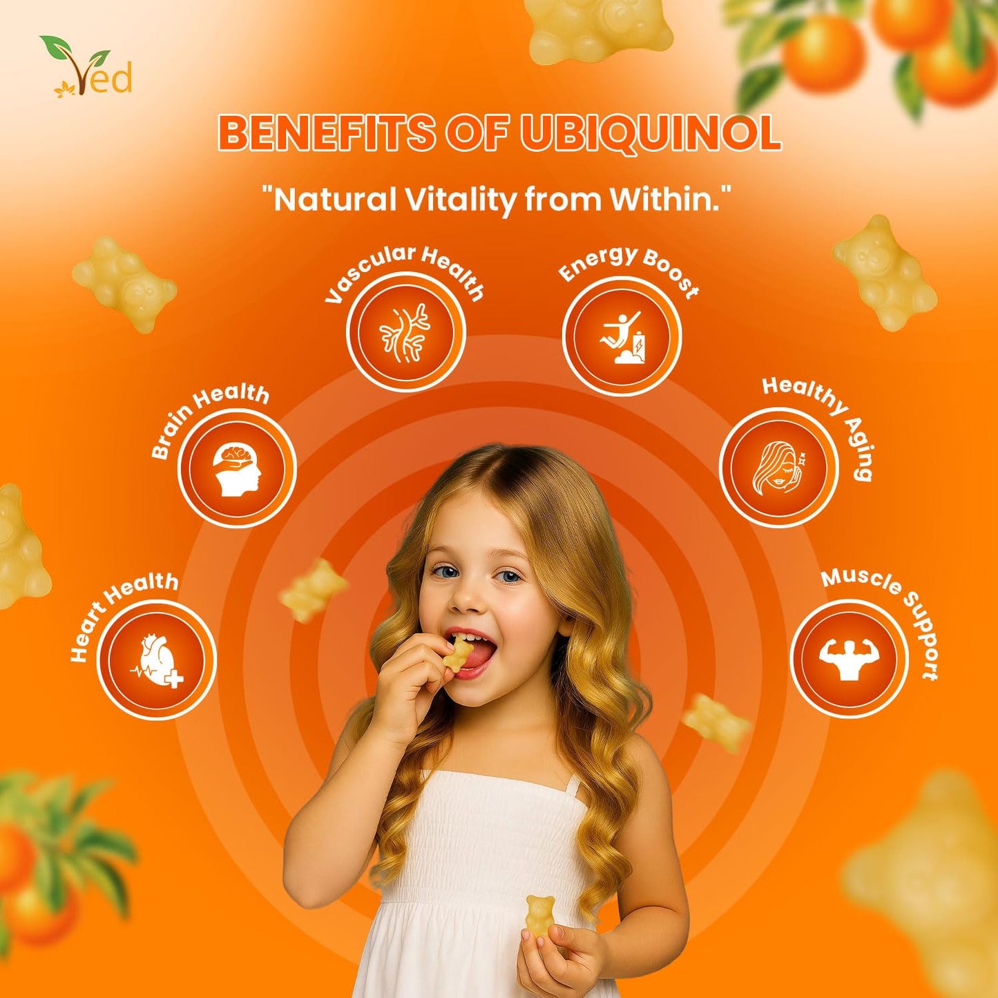 Ved Ubiquinol CoQ10 150 mg Gummy, 180 Gummies