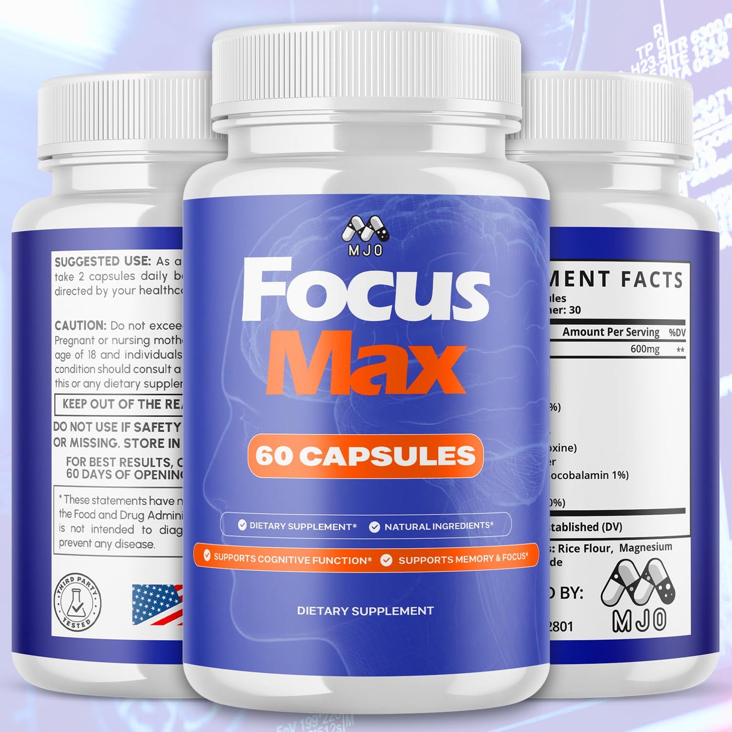 MJO Focus Max Capsules, 120 Count