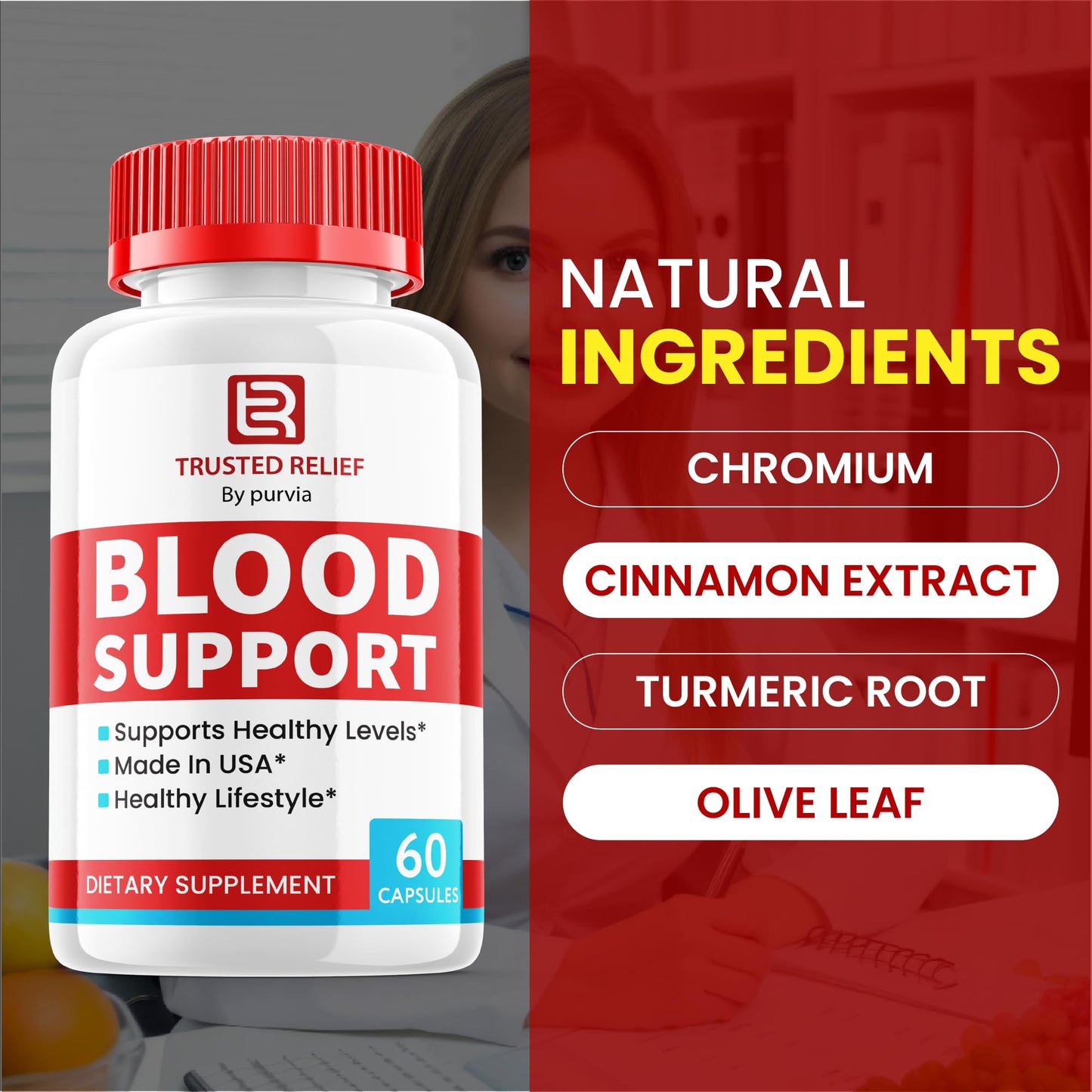 Purvia Trusted Relief Blood Support Capsules, 180 Capsules