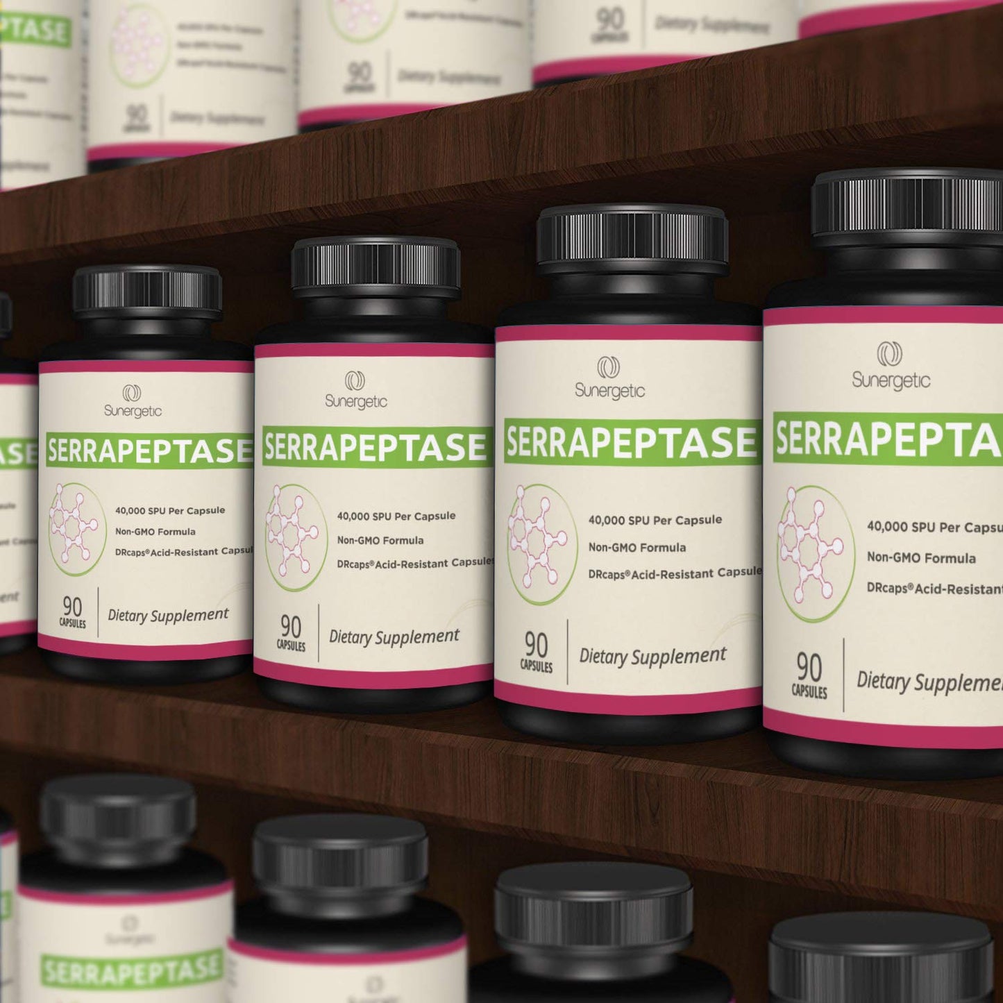 Sunergetic Serrapeptase Enzyme Supplement 90 Capsules