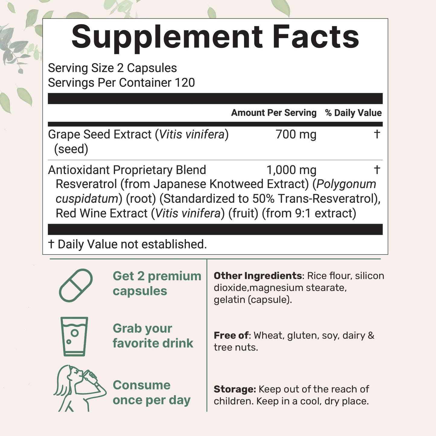 Micro Ingredients Grape Seed Extract Capsules, 240