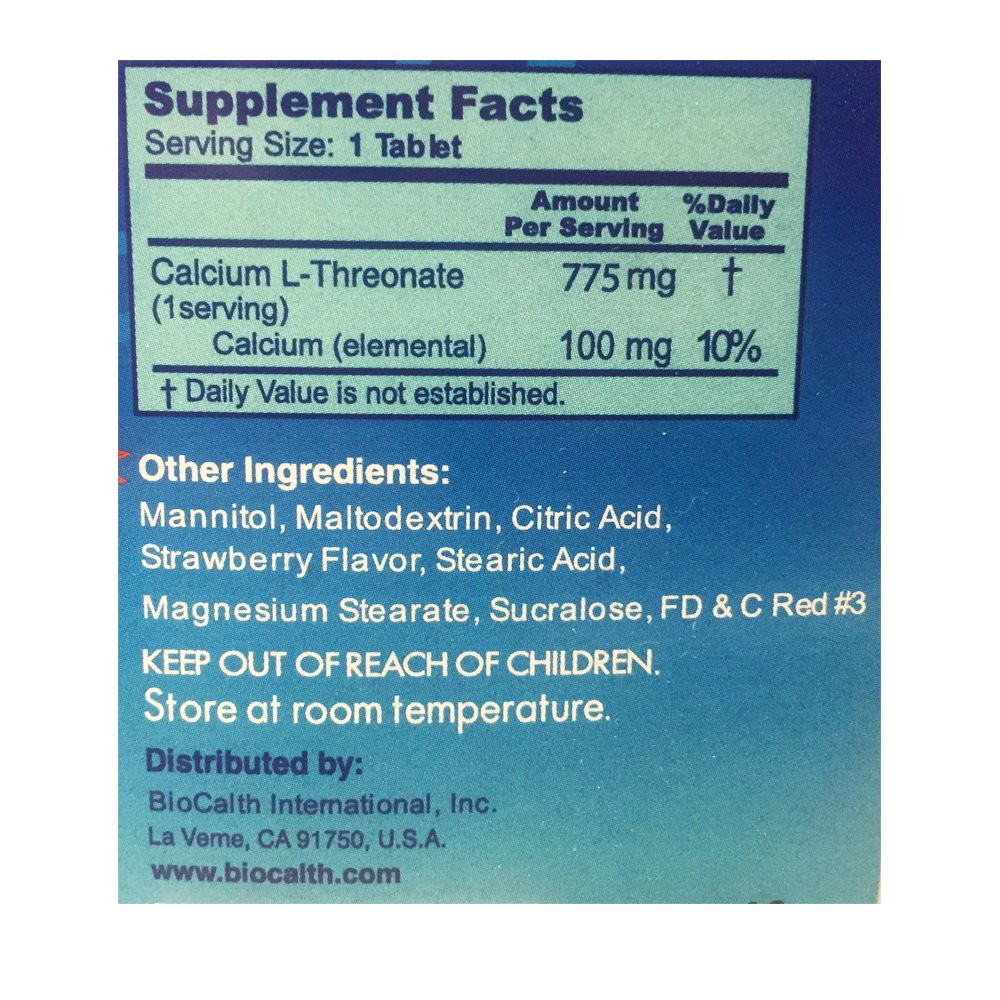 GANGAN BioCalth Chewable L-threonate Calcium Tablets, 540 Count