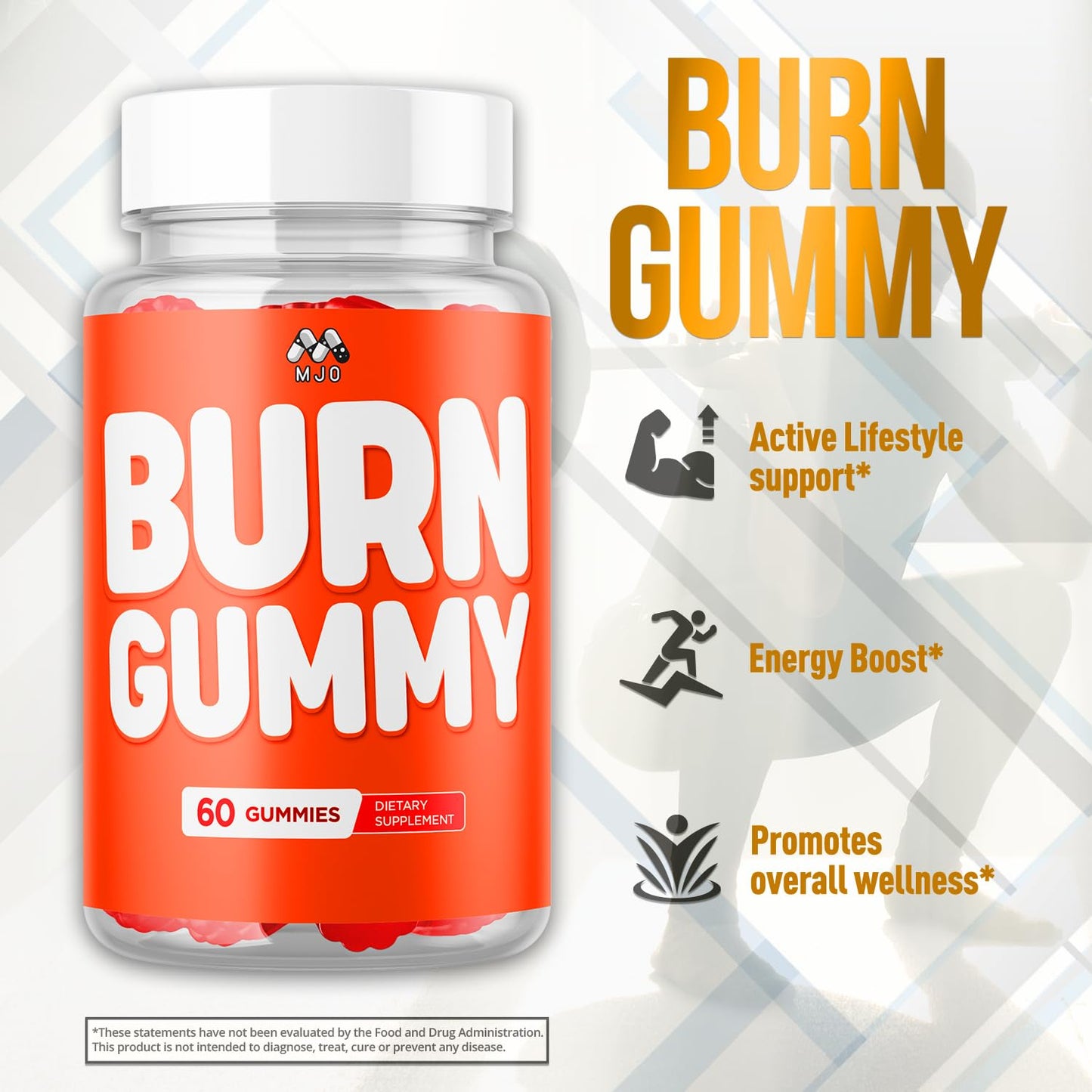 MJO Burn Gummy Weight Management Gummies Chewable 120 Gummies