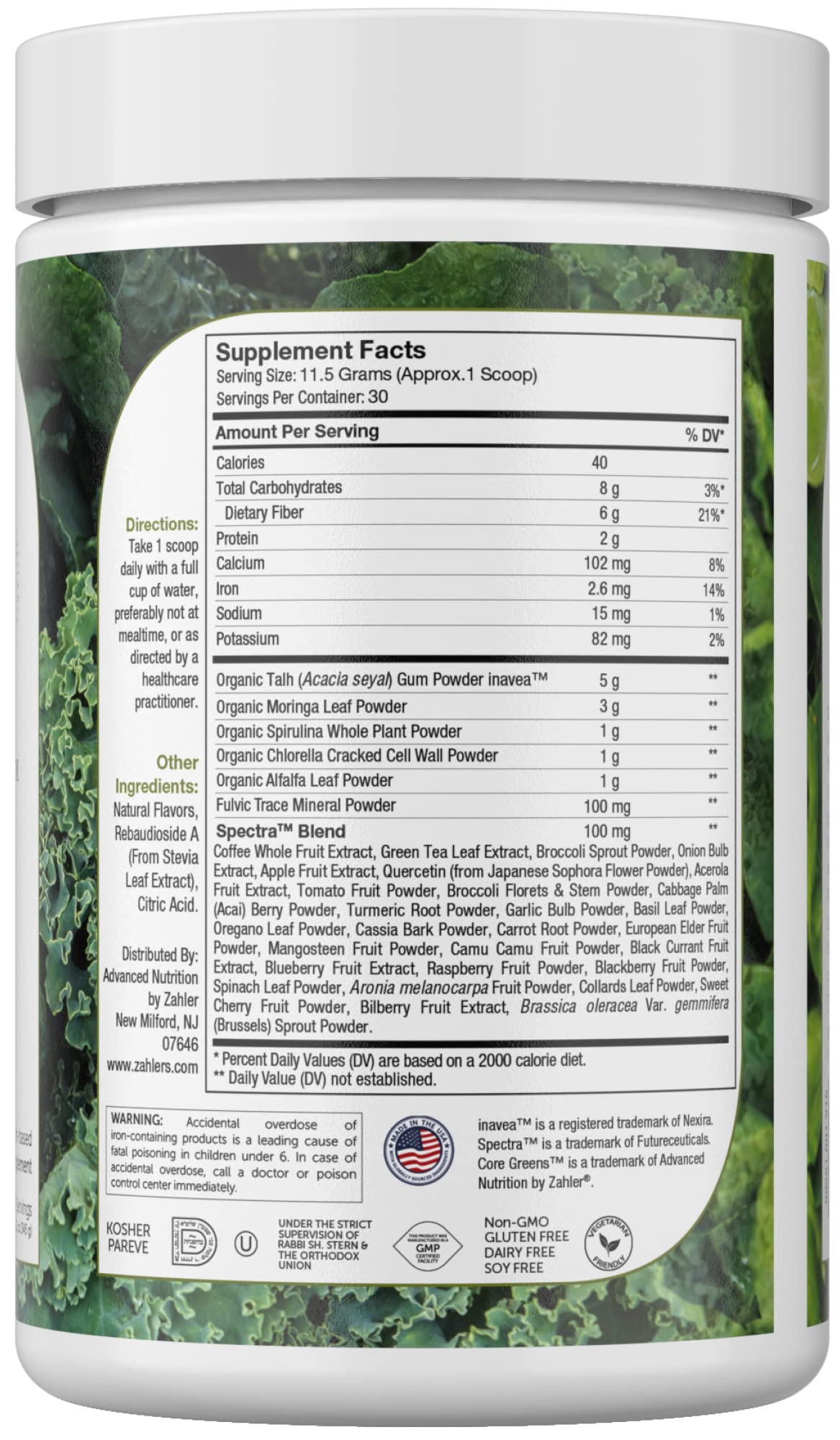 Zahler Core Greens Powder 12.2 Ounces