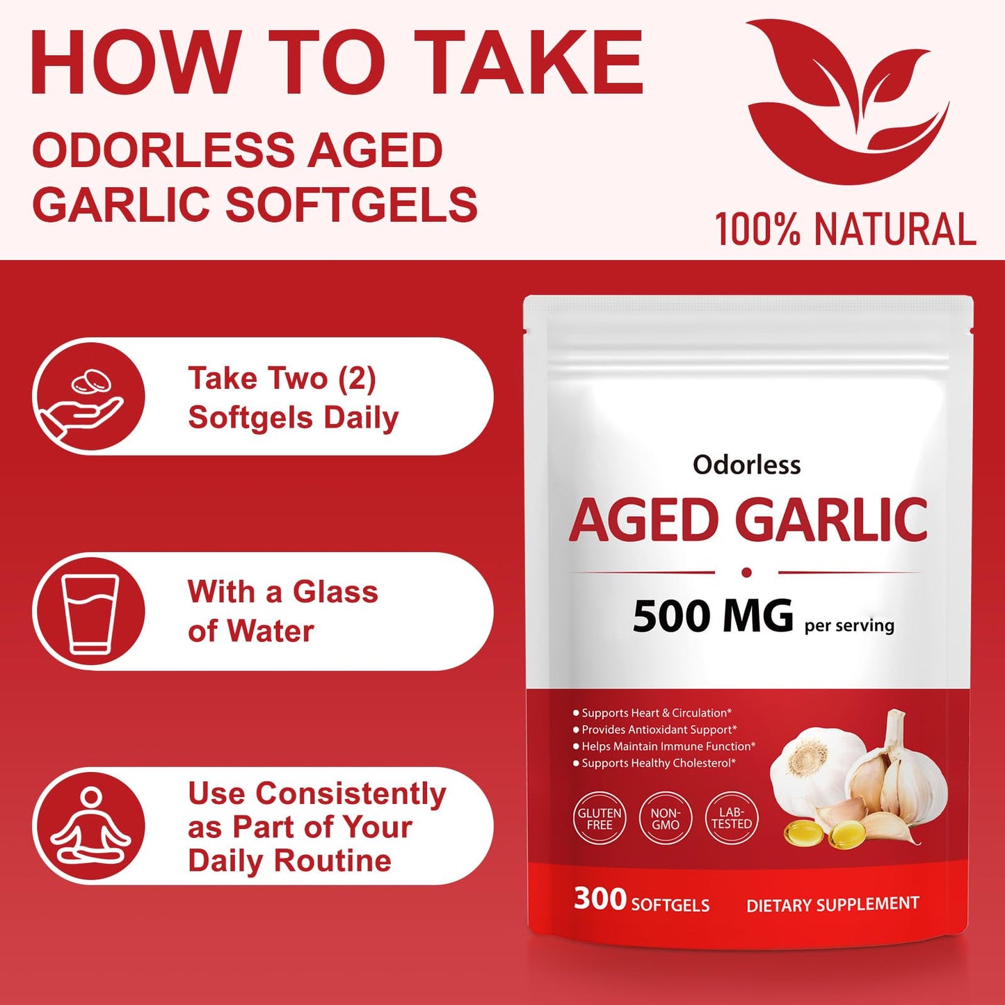 NIFEISHI Aged Garlic Extract Capsules 600 Count