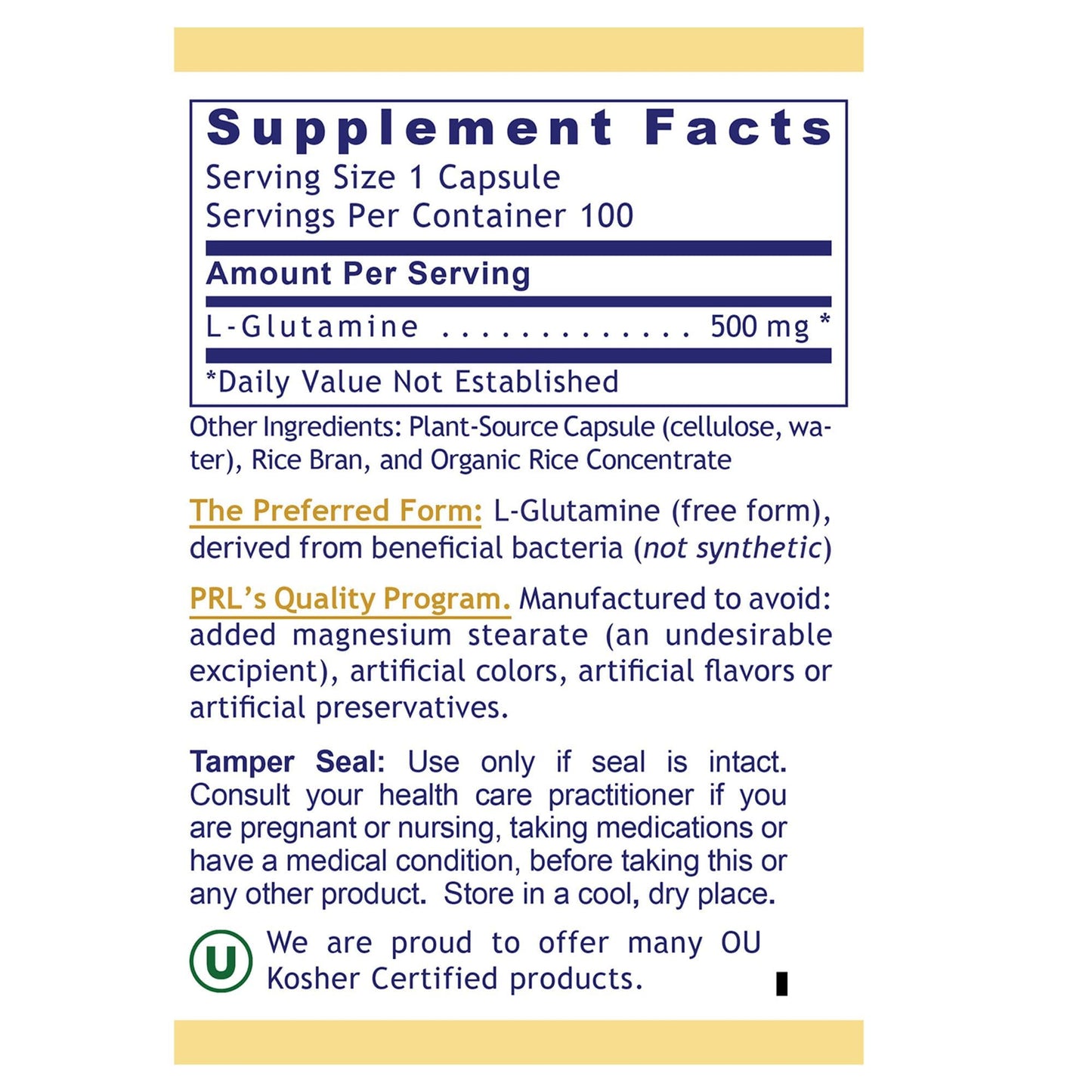 Premier Research Labs Glutamine Capsule 100