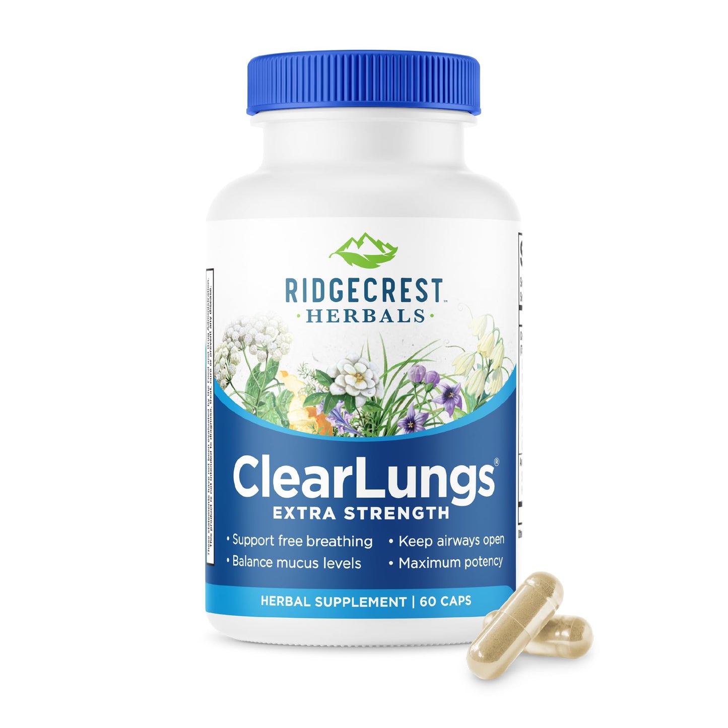 RidgeCrest Herbals ClearLungs Extra Strength Capsules 60 Count