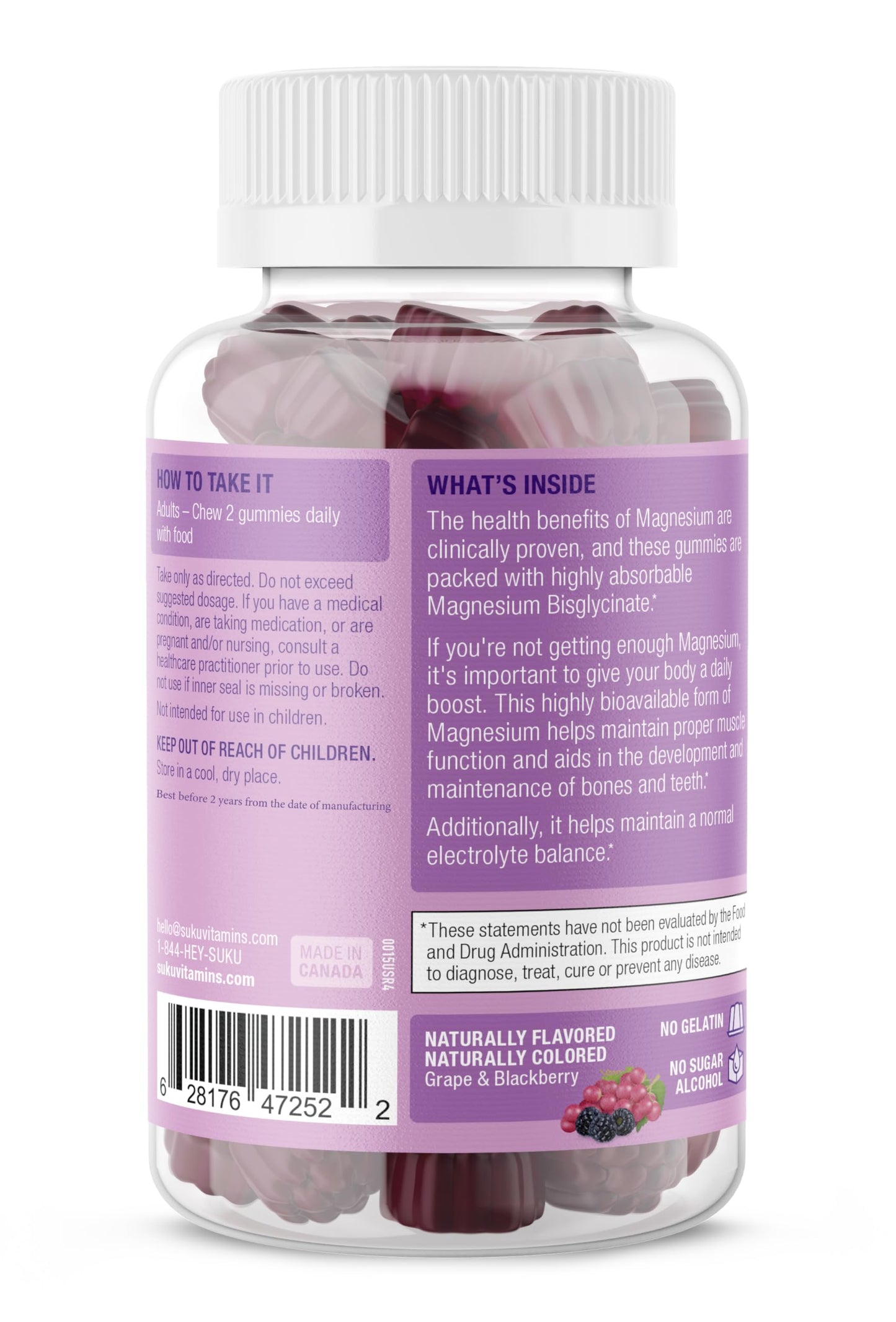 SUKU Mega Strength Magnesium - 177 mg Magnesium Bisglycinate - Gummy - 50 Count